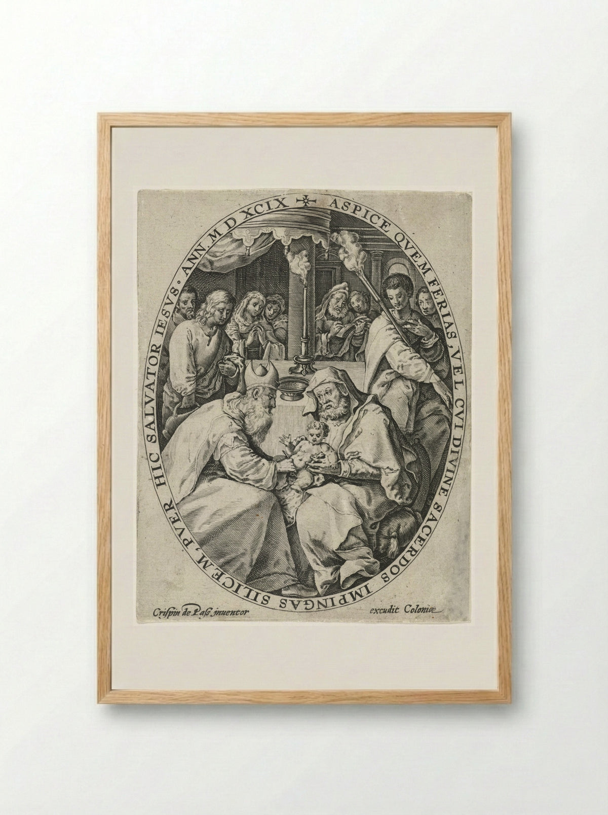 The Circumcision of Christ - Crispijn van de Passe (I) - Framed Print Wood
