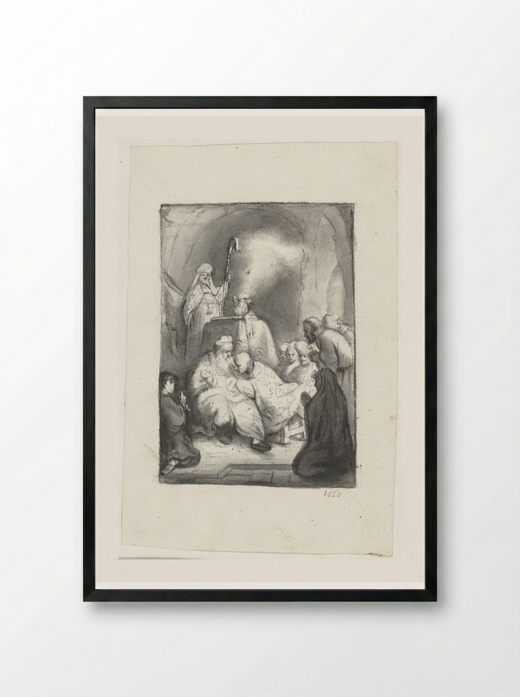The Circumcision - Moses ter Borch - Framed Print Black