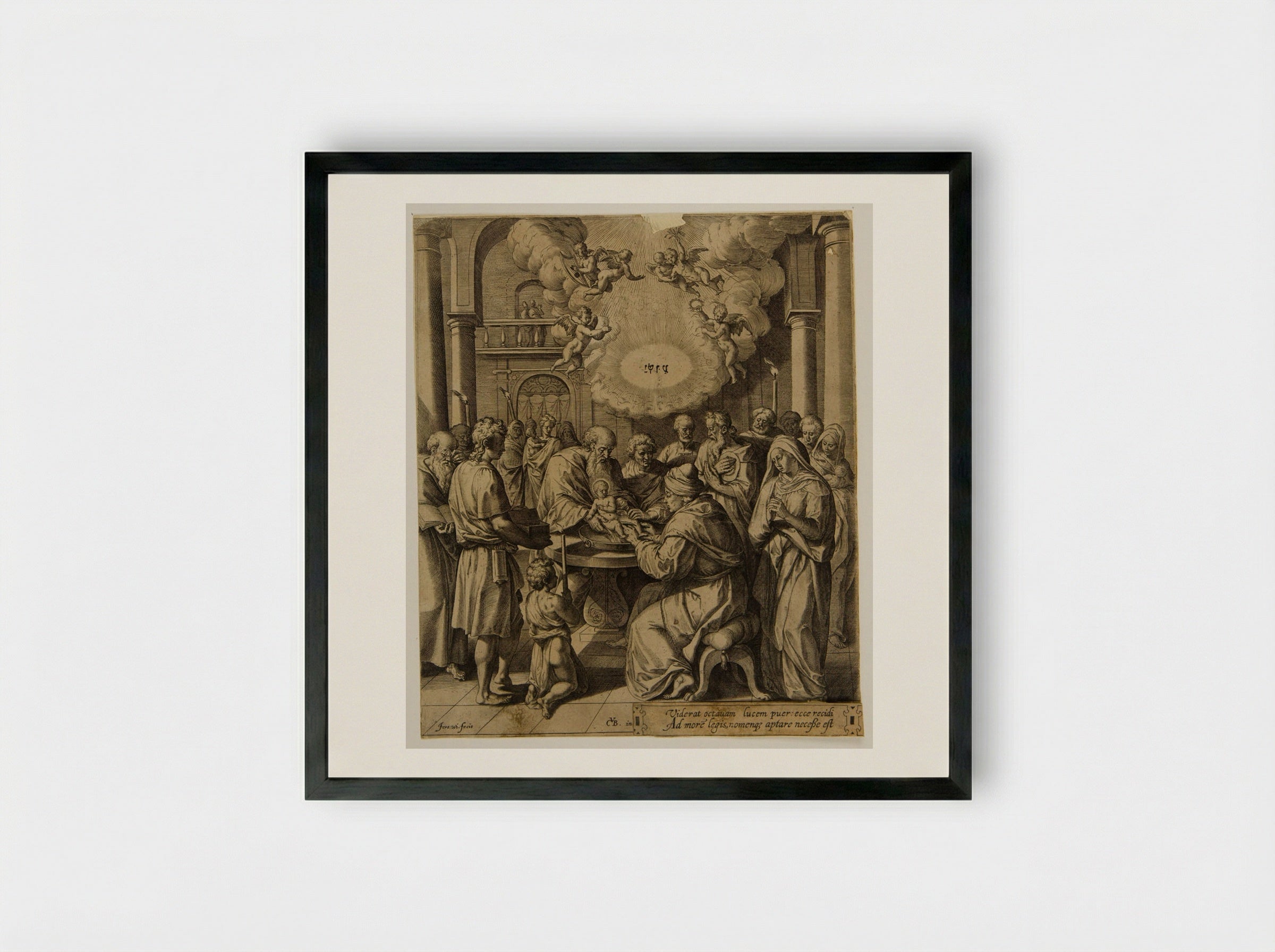 The Circumcision - Hieronymus Wierix - Framed Print Black