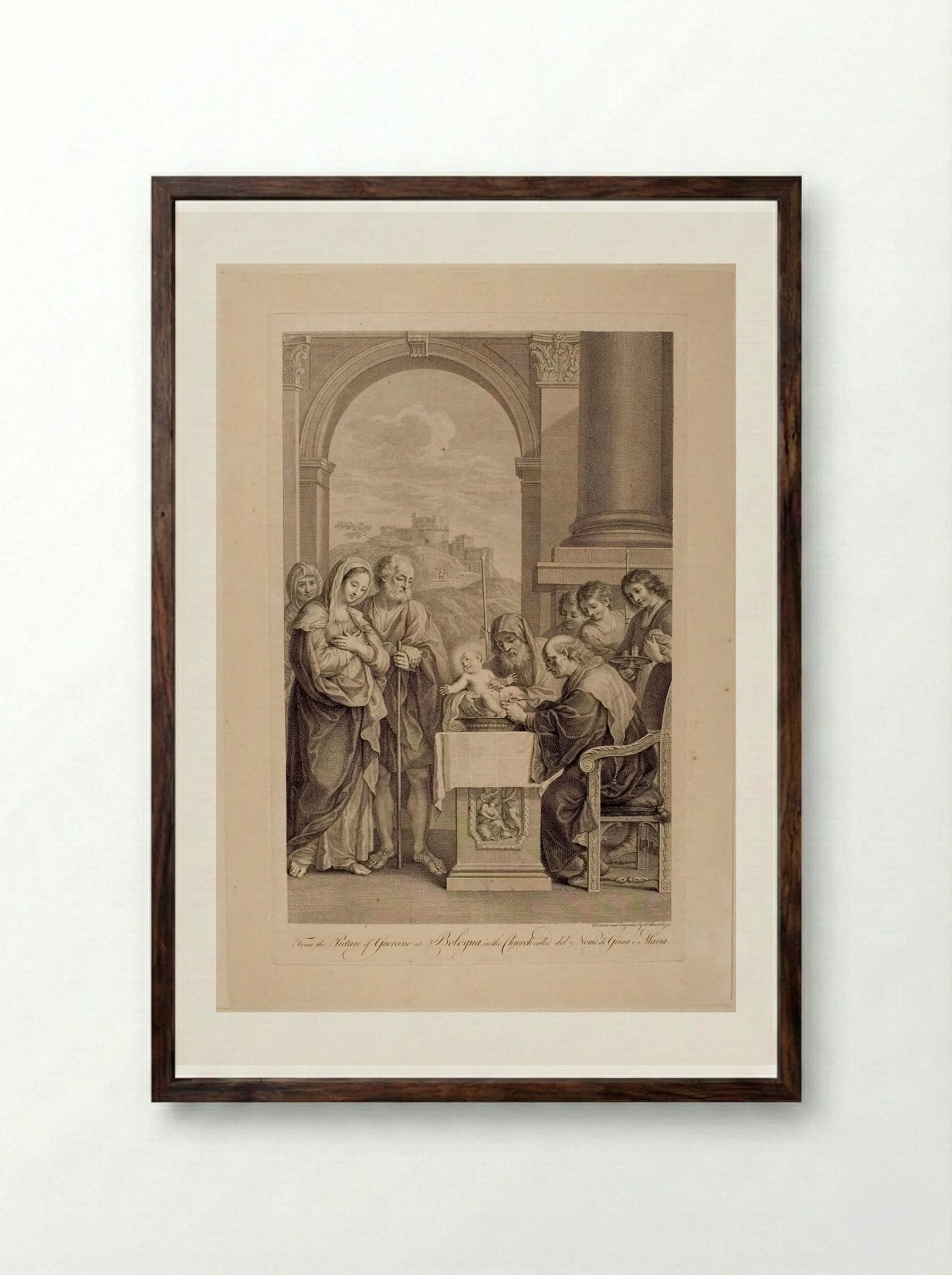The Circumcision - Francesco Bartolozzi - Framed Print Dark Wood
