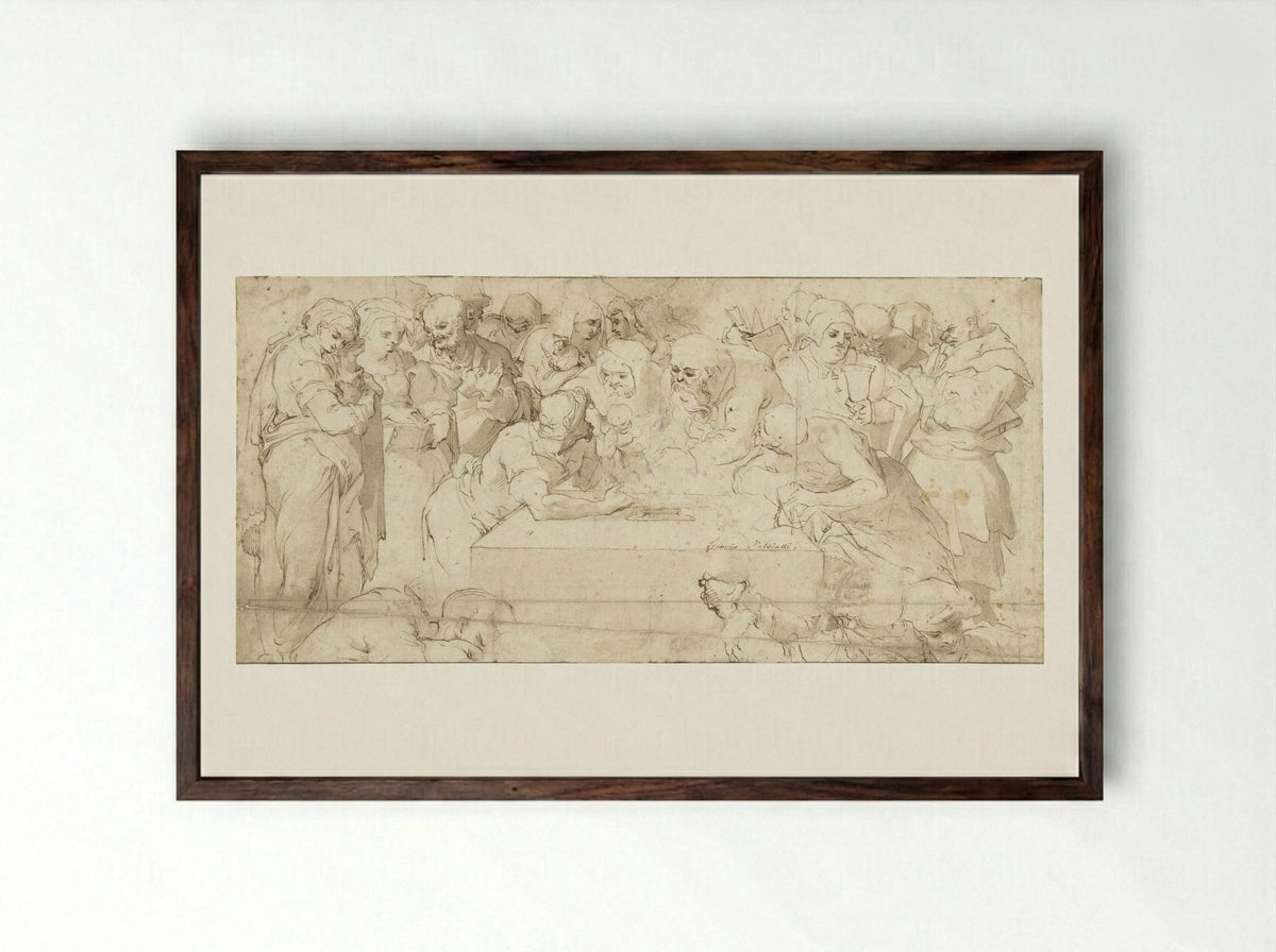 The Circumcision - Giovanni Francesco Bezzi - Framed Print Dark Wood