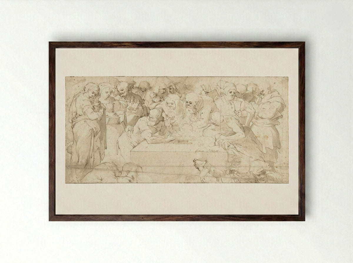 The Circumcision - Giovanni Francesco Bezzi - Framed Print Dark Wood