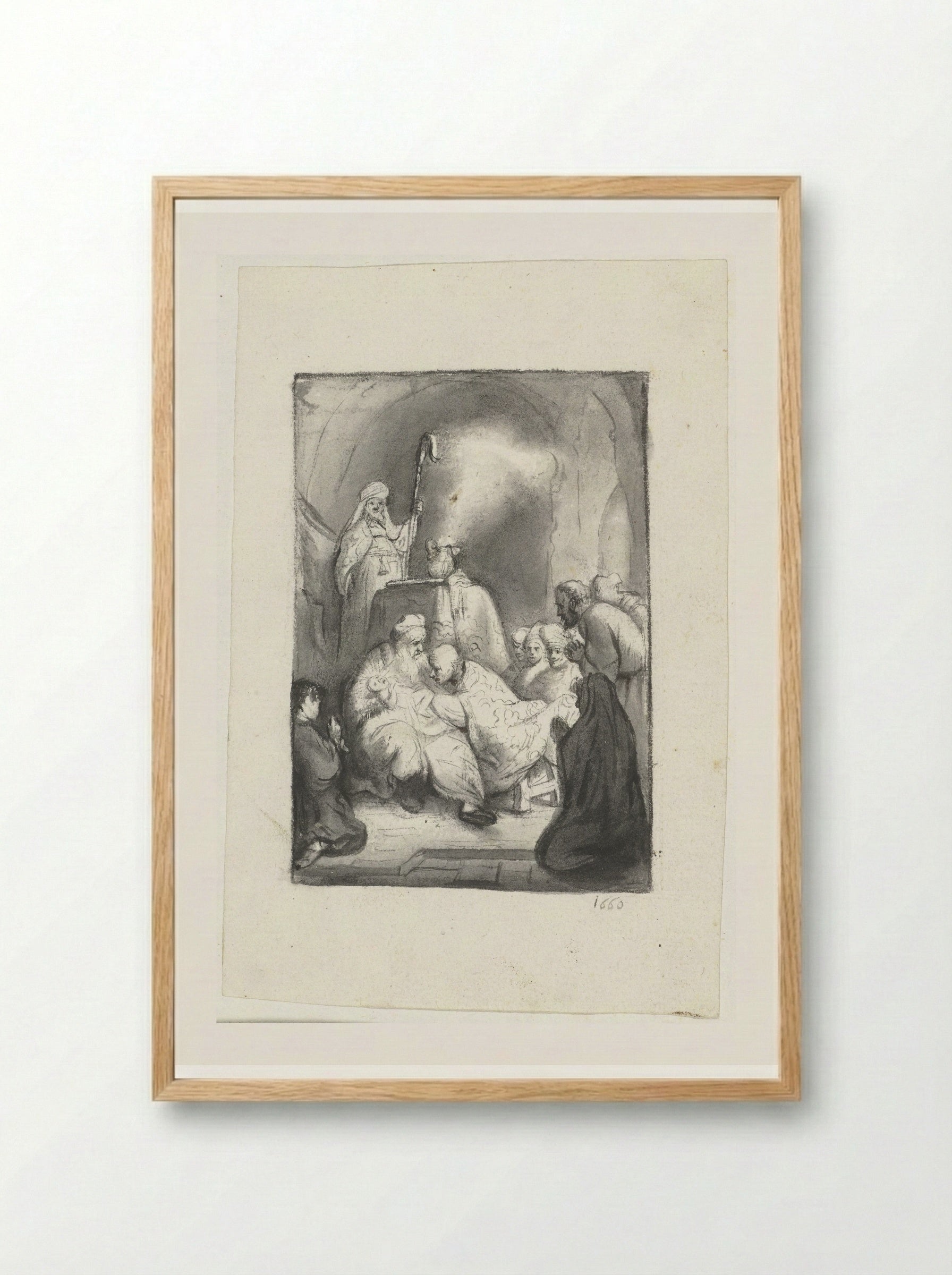 The Circumcision - Moses ter Borch - Framed Print Wood