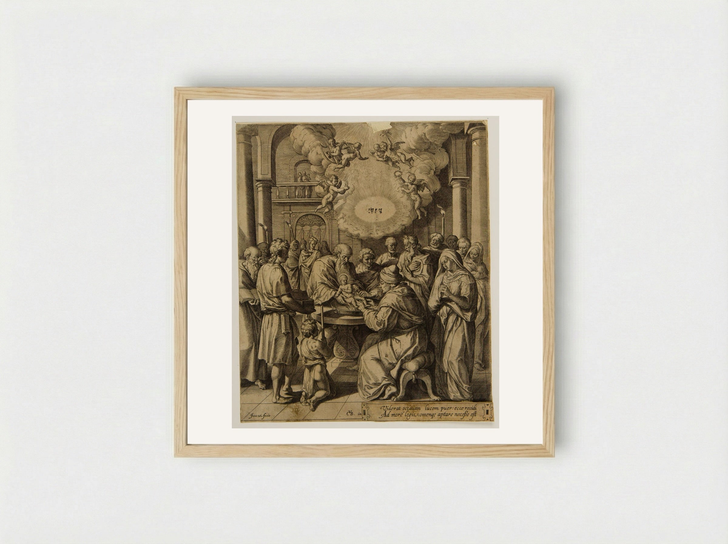 The Circumcision - Hieronymus Wierix - Framed Print Wood