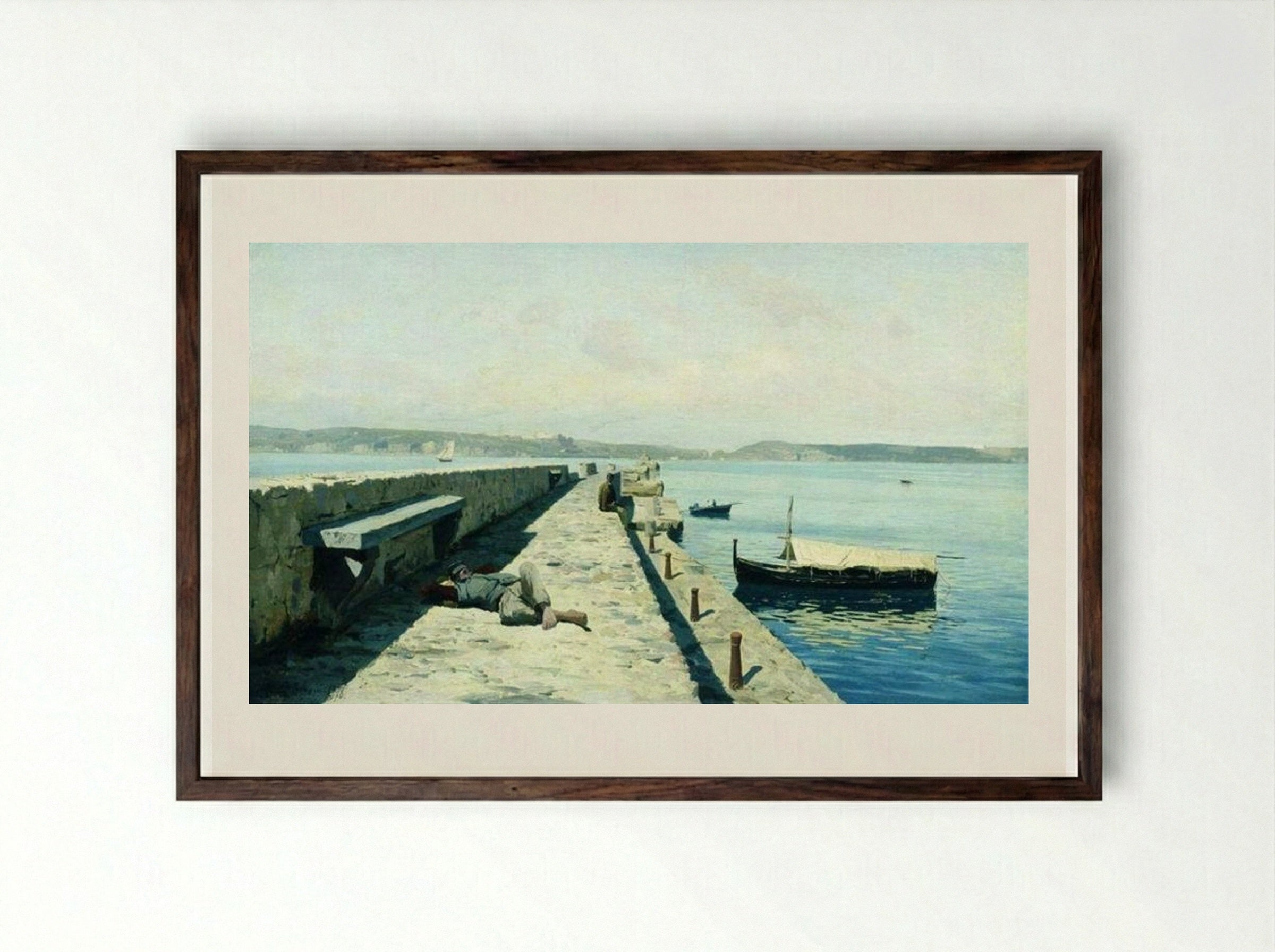 The City Pozzuoli near Naples - Volodymyr Orlovsky - Framed Print Dark Wood