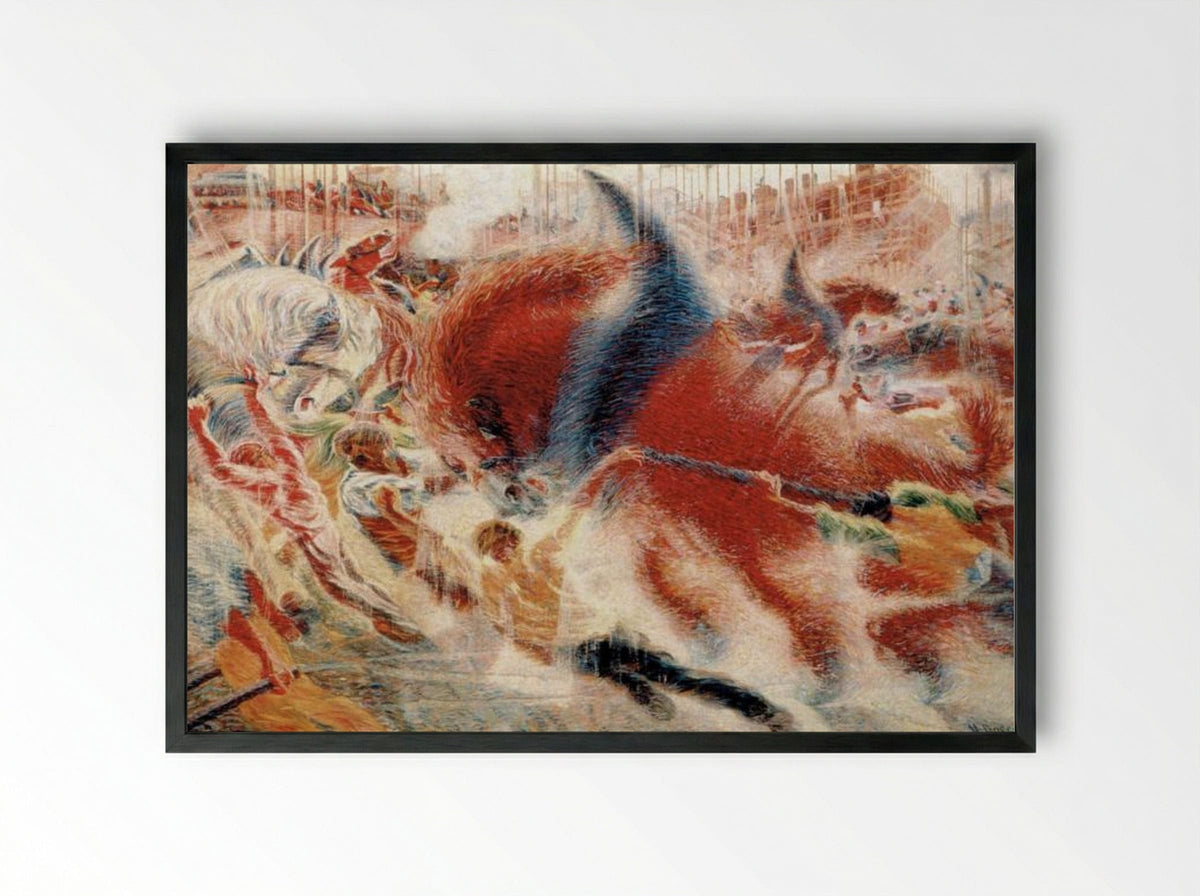 The City Rises - Umberto Boccioni - Framed Print Black