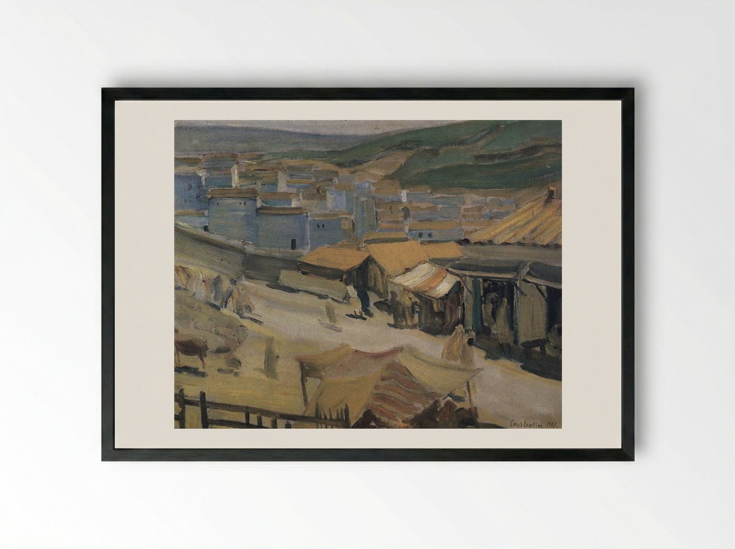The City of Constantine - Kuzma Petrov-Vodkin - Framed Print Black
