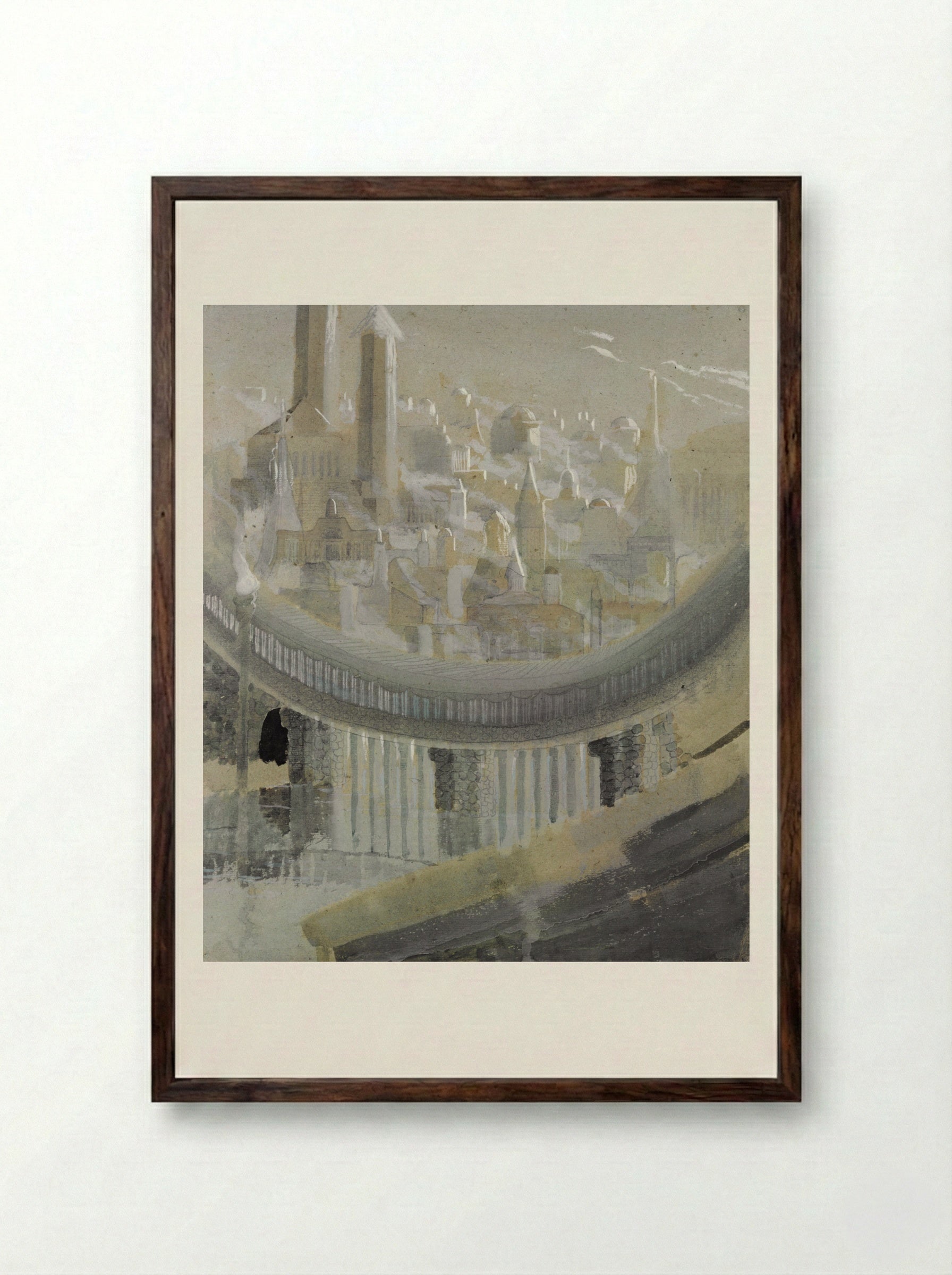 The City - Mikalojus Konstantinas Čiurlionis - Framed Print Dark Wood