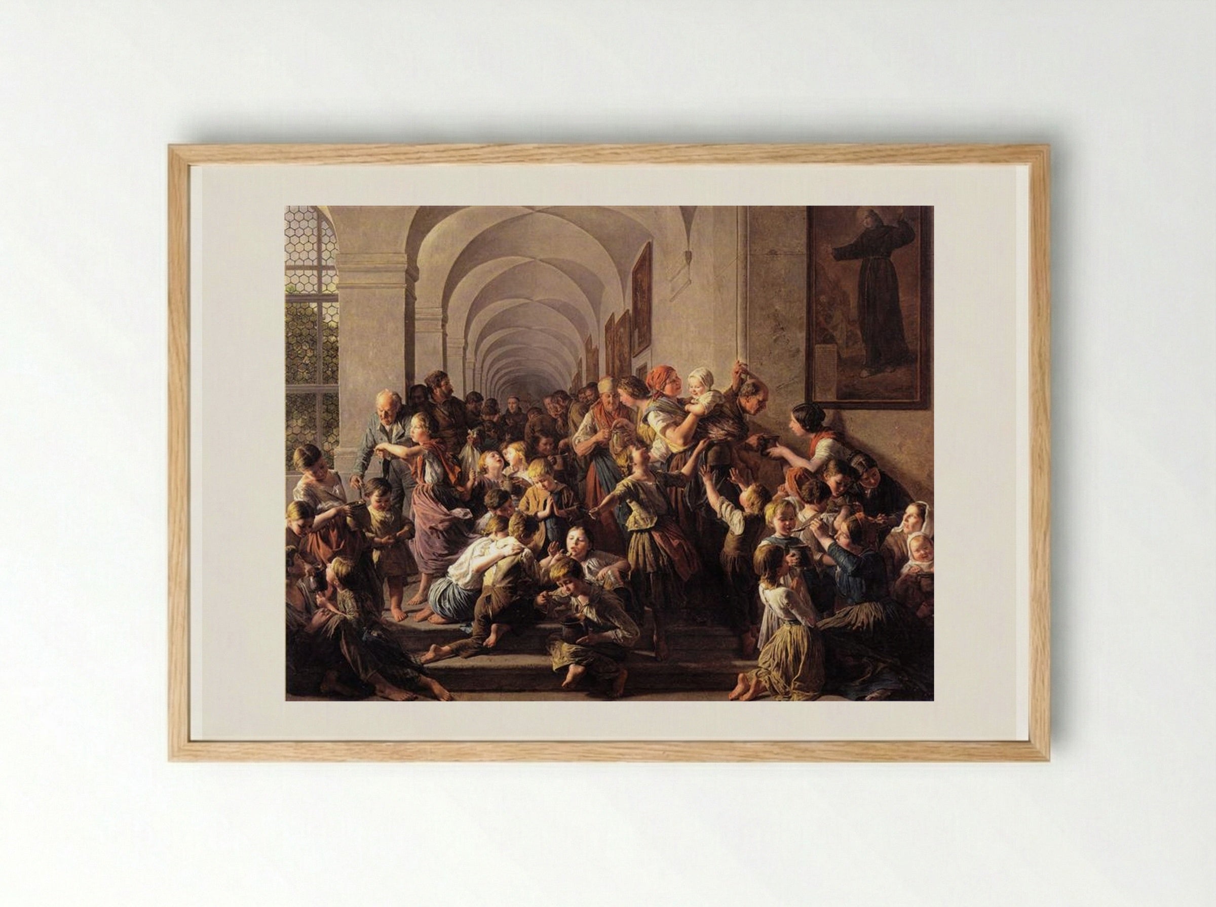 The Cloister Soup - Ferdinand Georg Waldmüller - Framed Print Wood