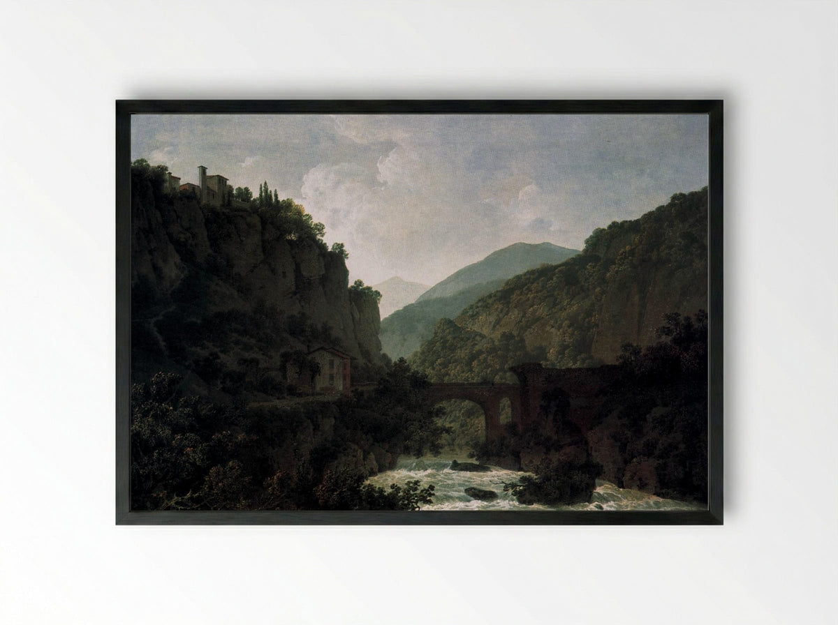The Cloister of San Cosimato - Joseph Wright of Derby - Framed Print Black