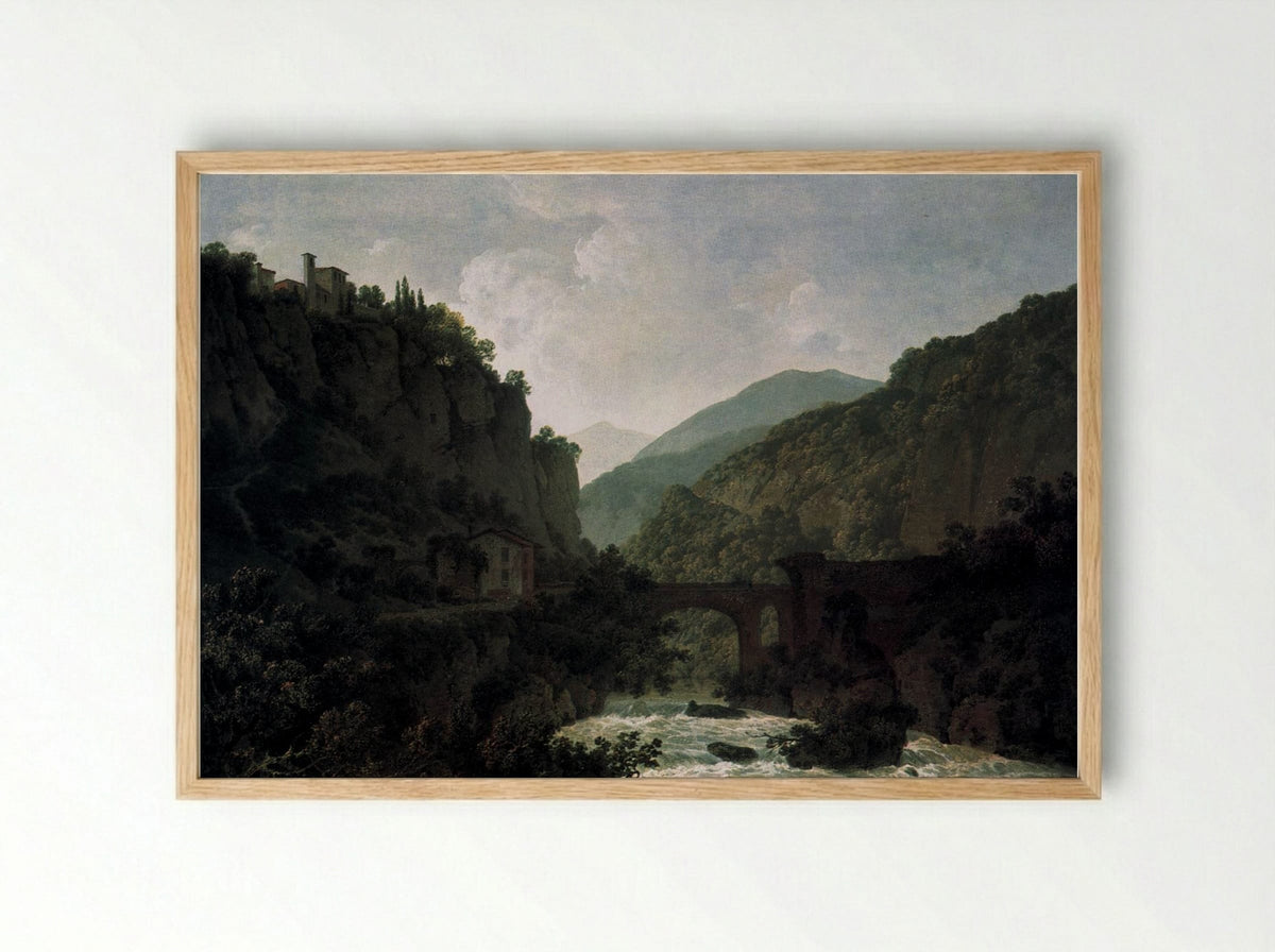 The Cloister of San Cosimato - Joseph Wright of Derby - Framed Print Wood