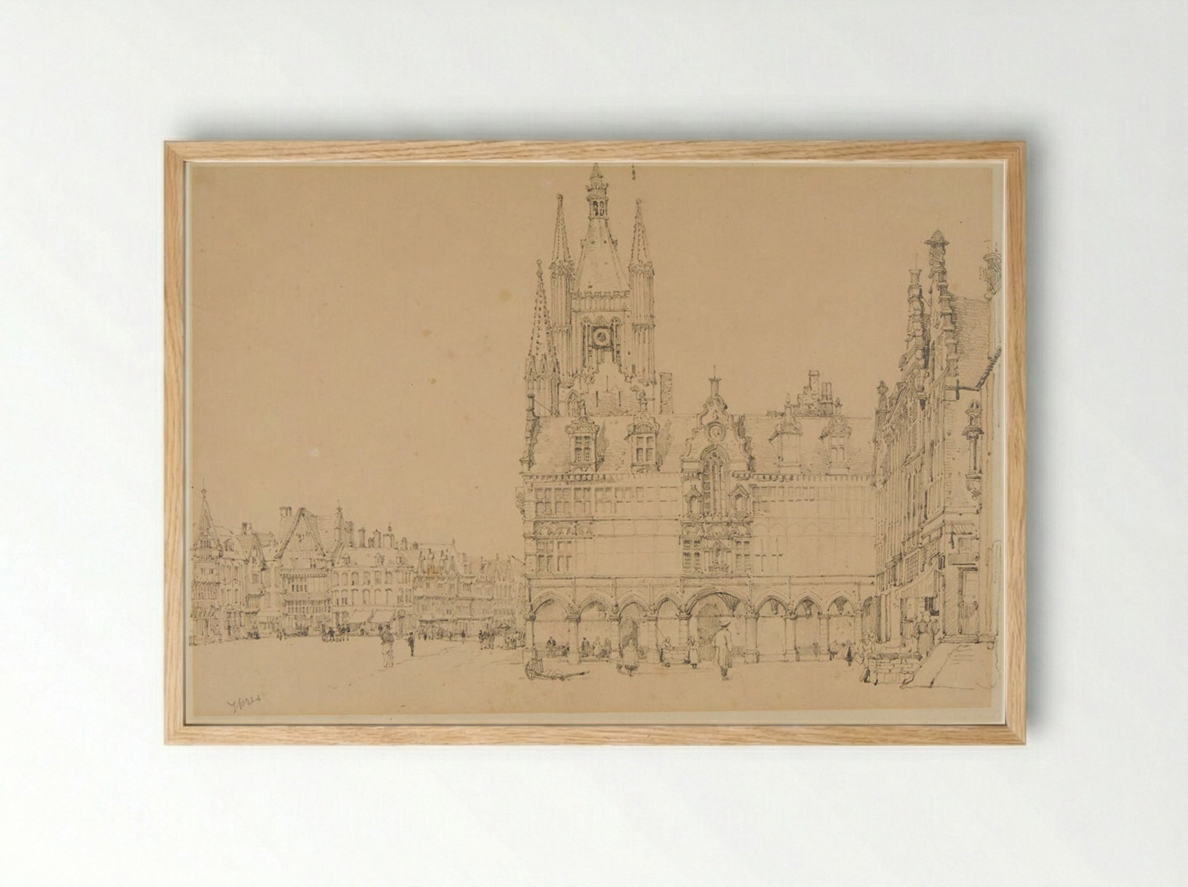 The Cloth Hall, Ypres - Samuel Prout - Framed Print Wood