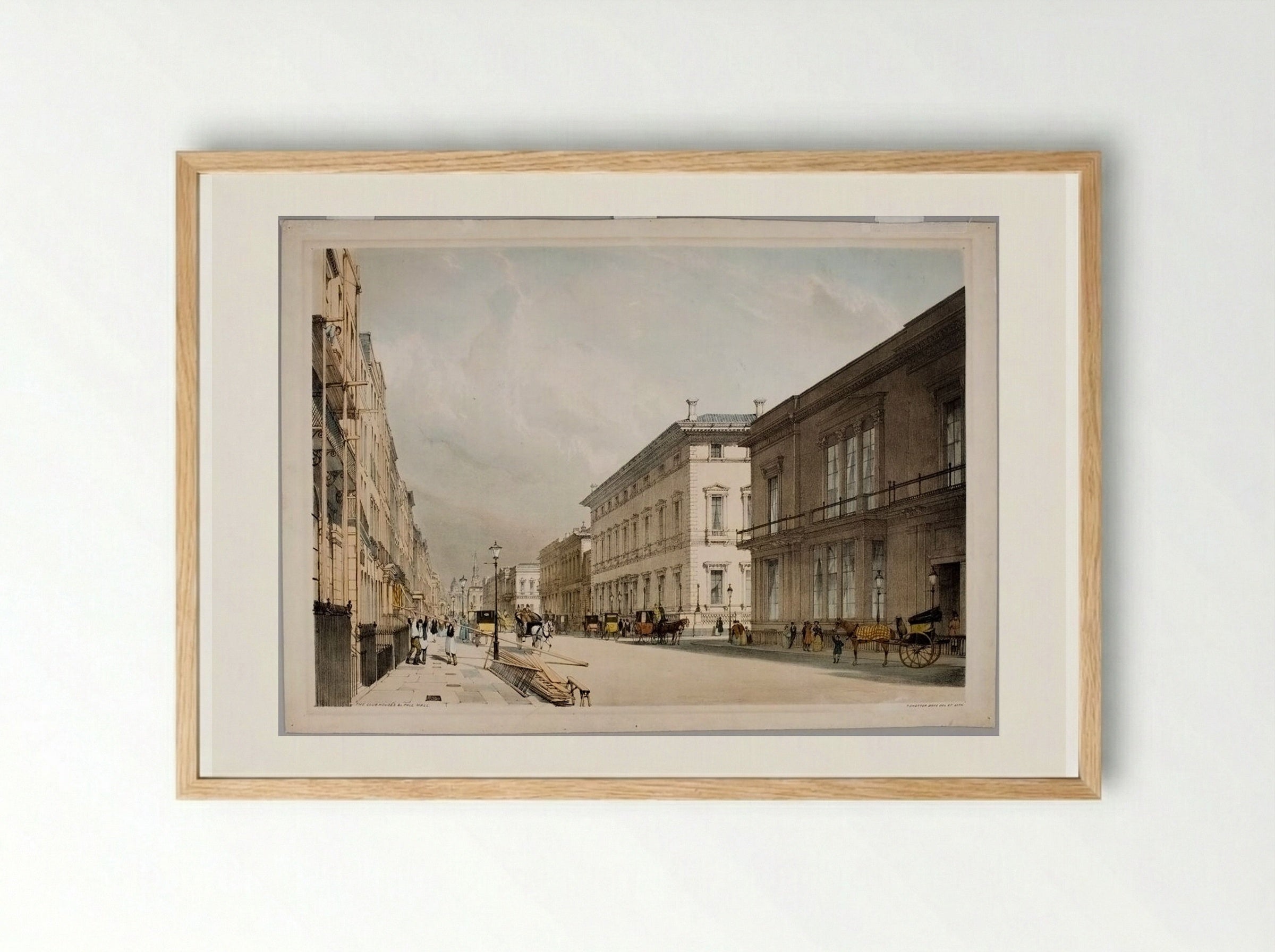 The Club Houses, etc., Pall Mall - Thomas Shotter Boys - Framed Print Wood