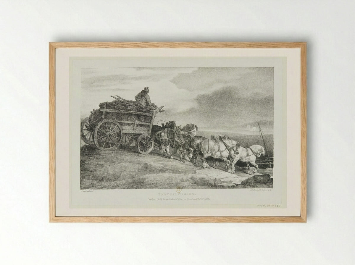The Coal Waggon - Théodore Géricault - Framed Print Wood