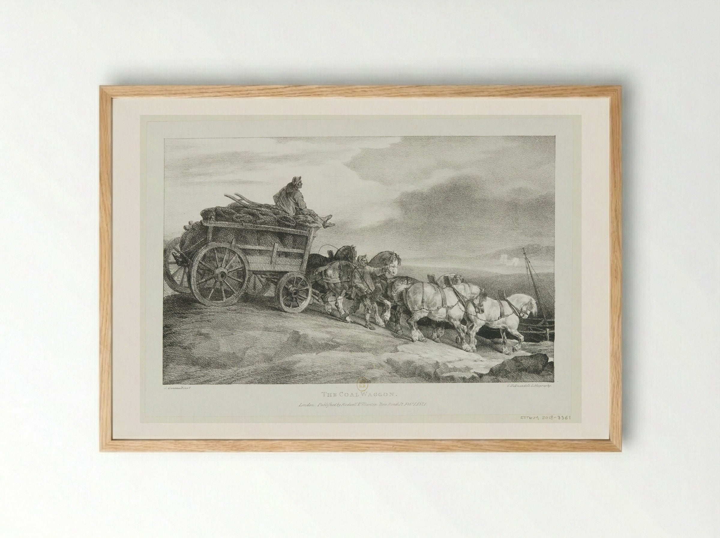 The Coal Waggon - Théodore Géricault - Framed Print Wood