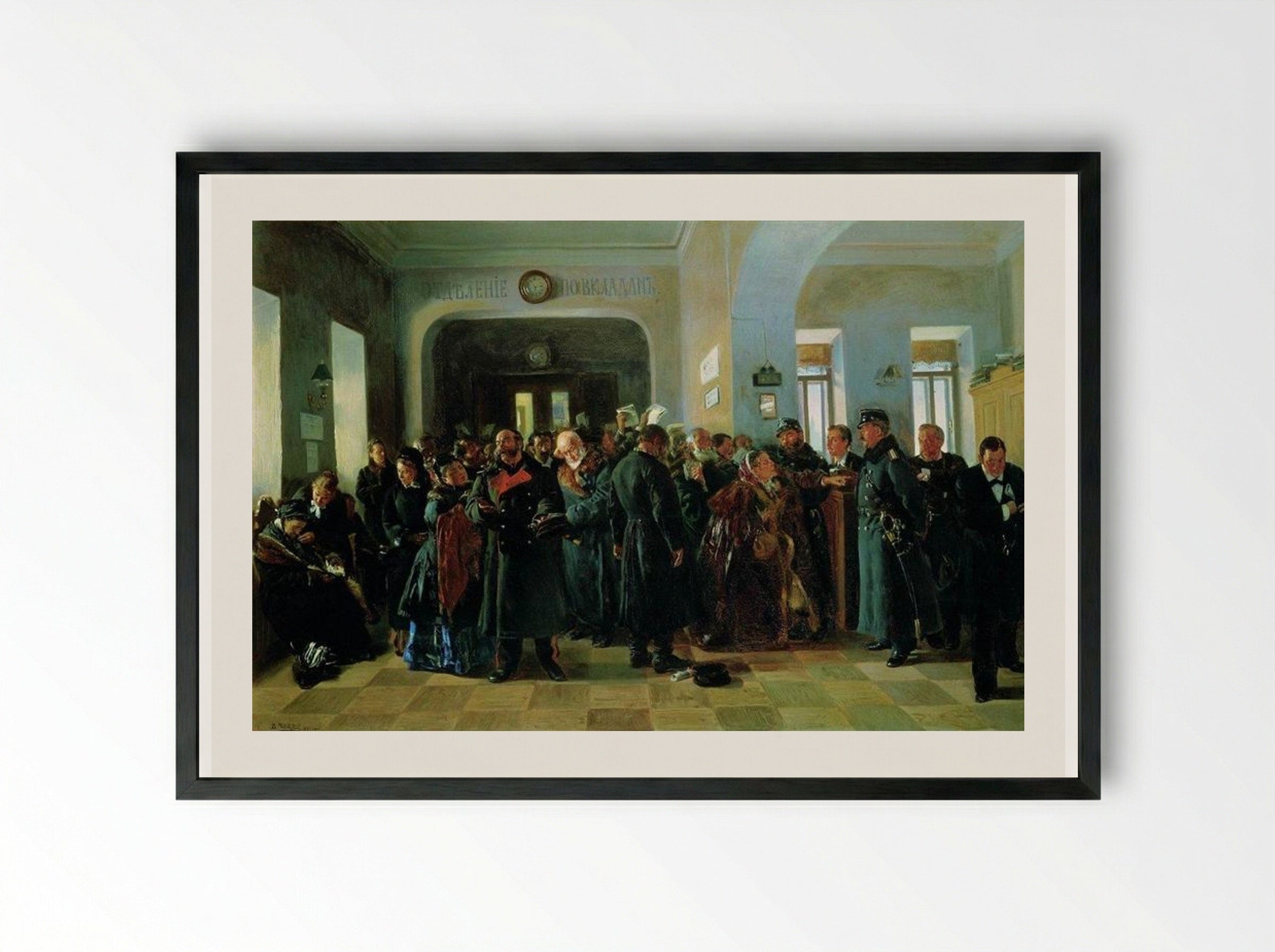 The Collapse of a Bank - Vladimir Makovsky - Framed Print Black