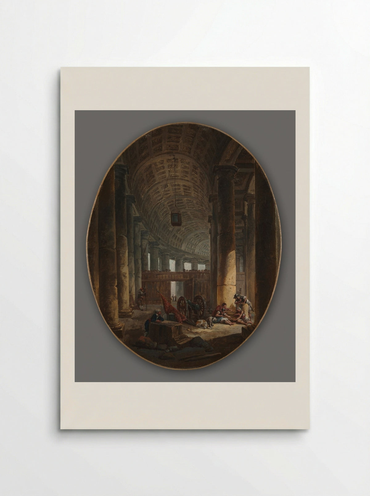 The Colonnade of St. Peter's, Rome, during the Conclave - Hubert Robert - Poster