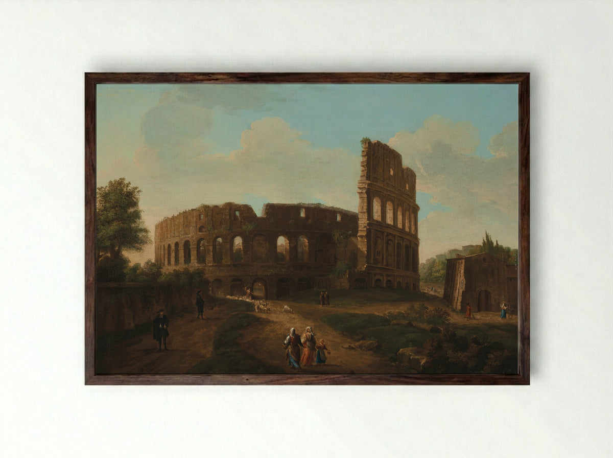 The Colosseum, Rome - Gaspar van Wittel - Framed Print Dark Wood