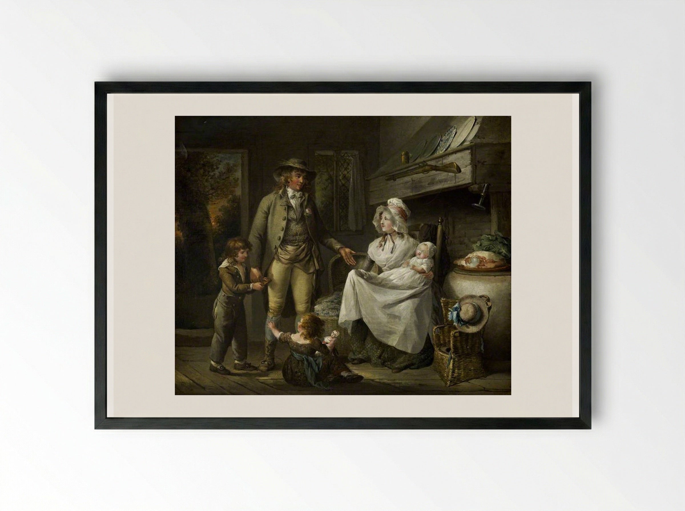 The Comforts of Industry - George Morland - Framed Print Black