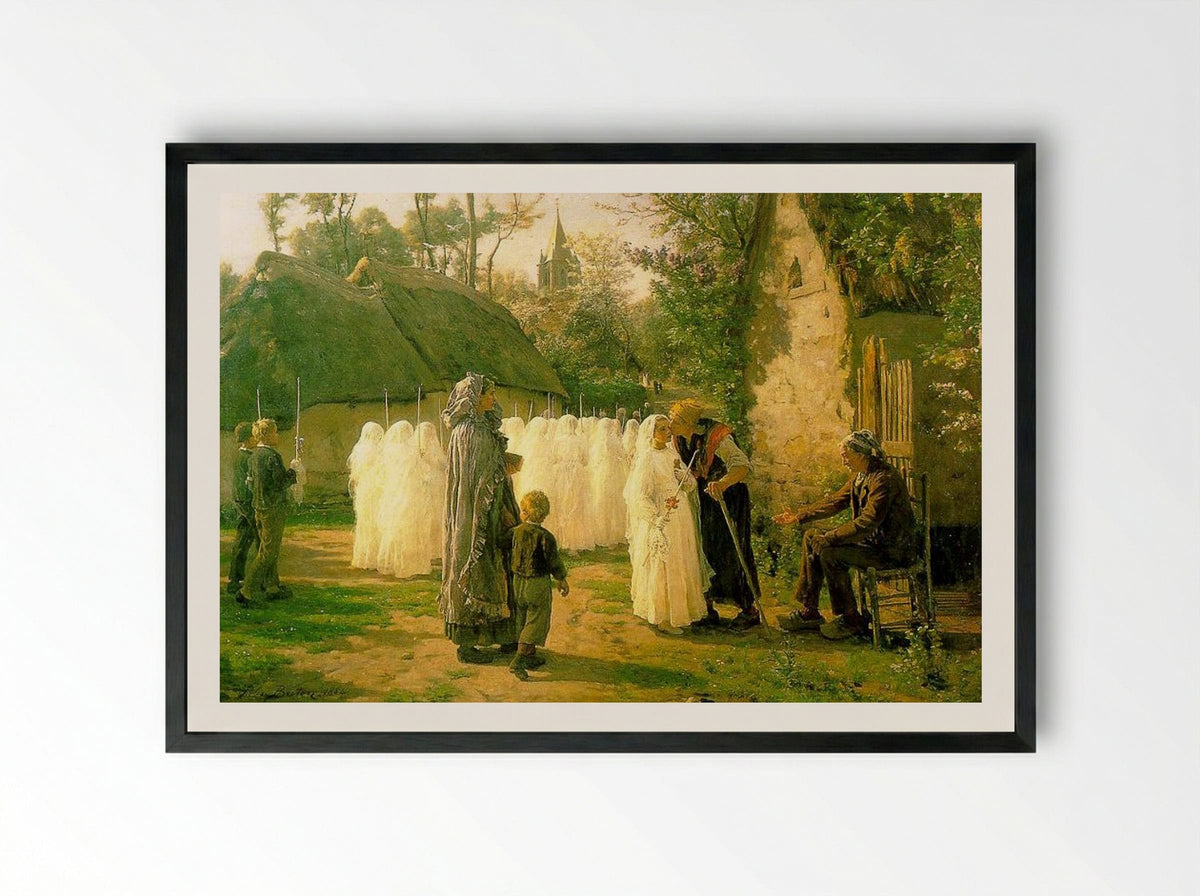 The Communicants - Jules Breton - Framed Print Black