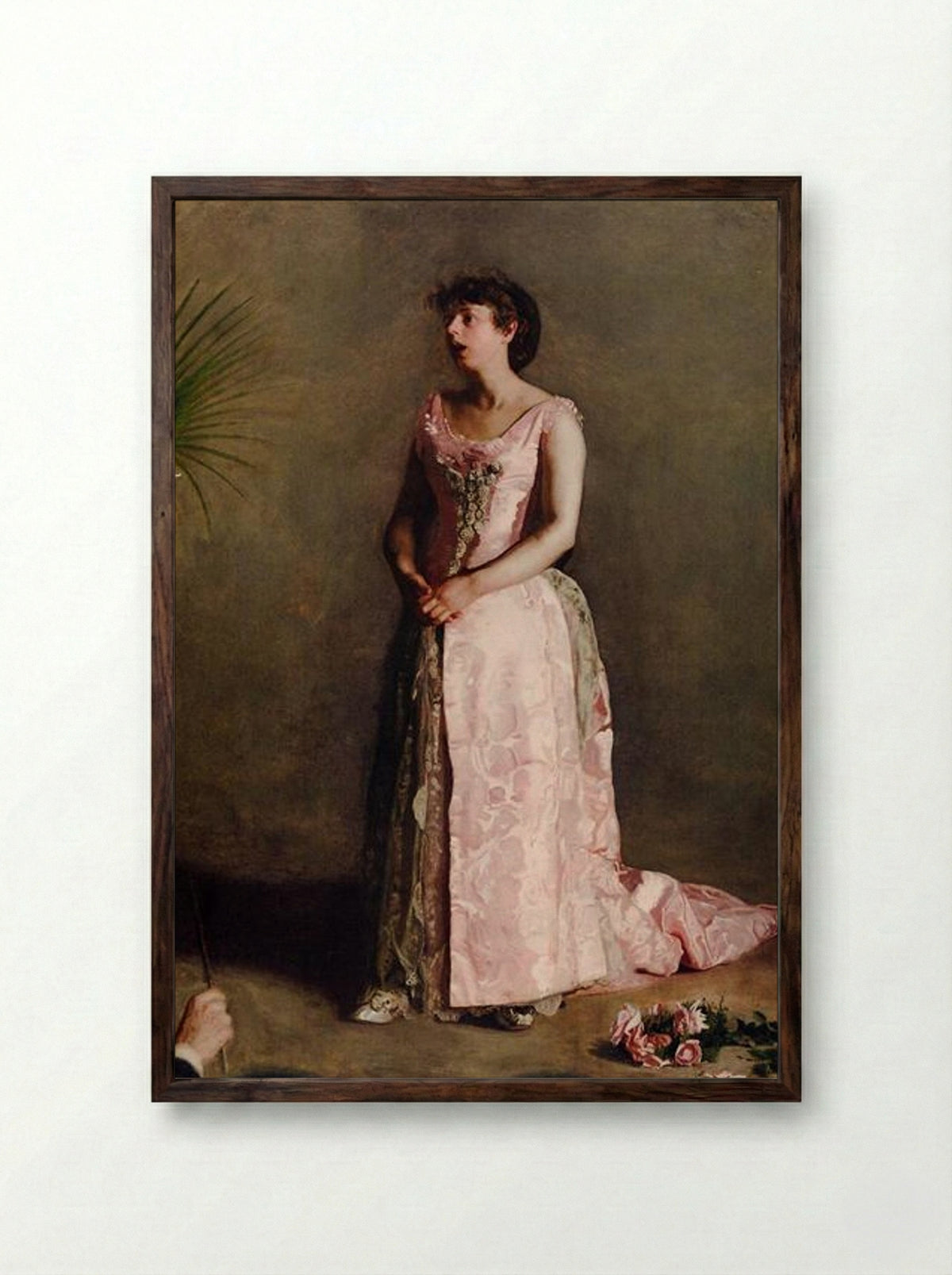 The Concert Singer - Thomas Eakins - Framed Print Dark Wood