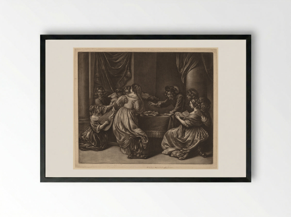 The Concert - Wallerant Vaillant - Framed Print Black