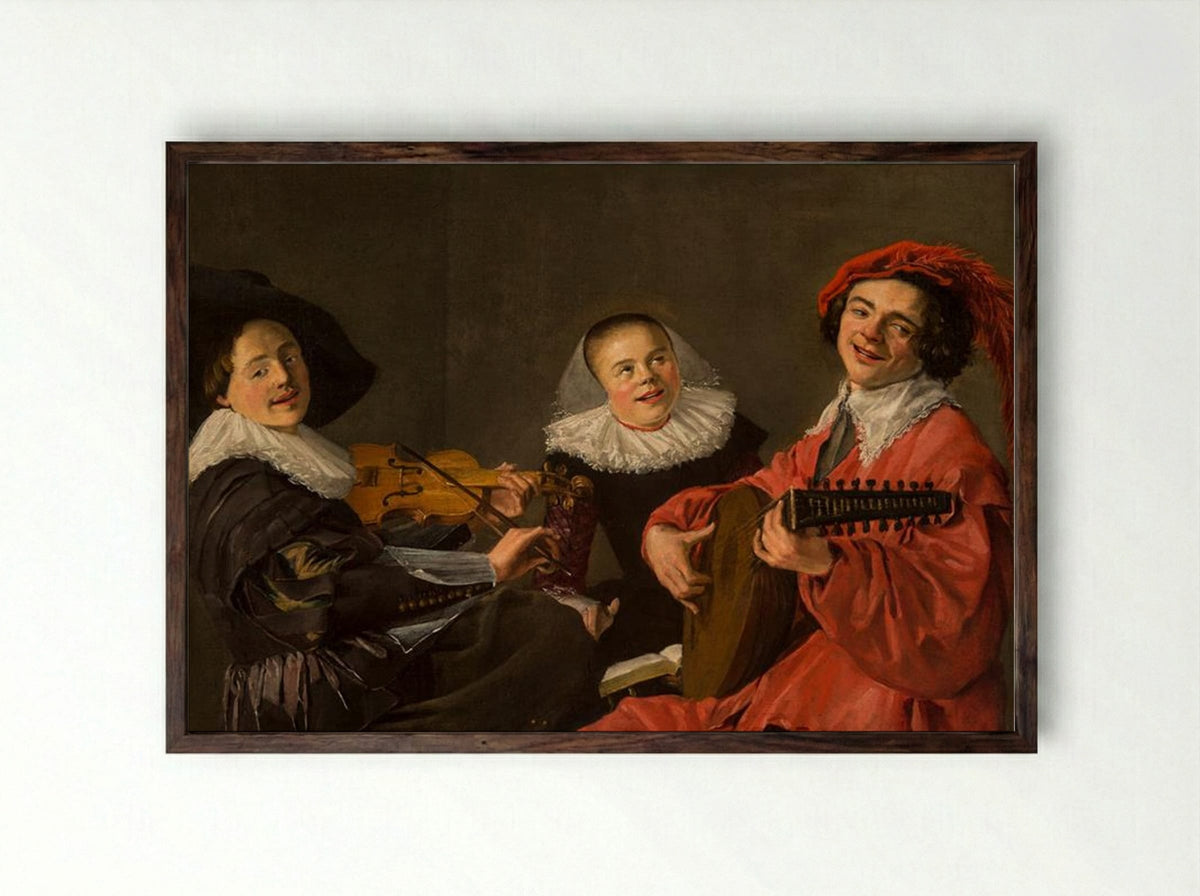 The Concert - Judith Leyster - Framed Print Dark Wood