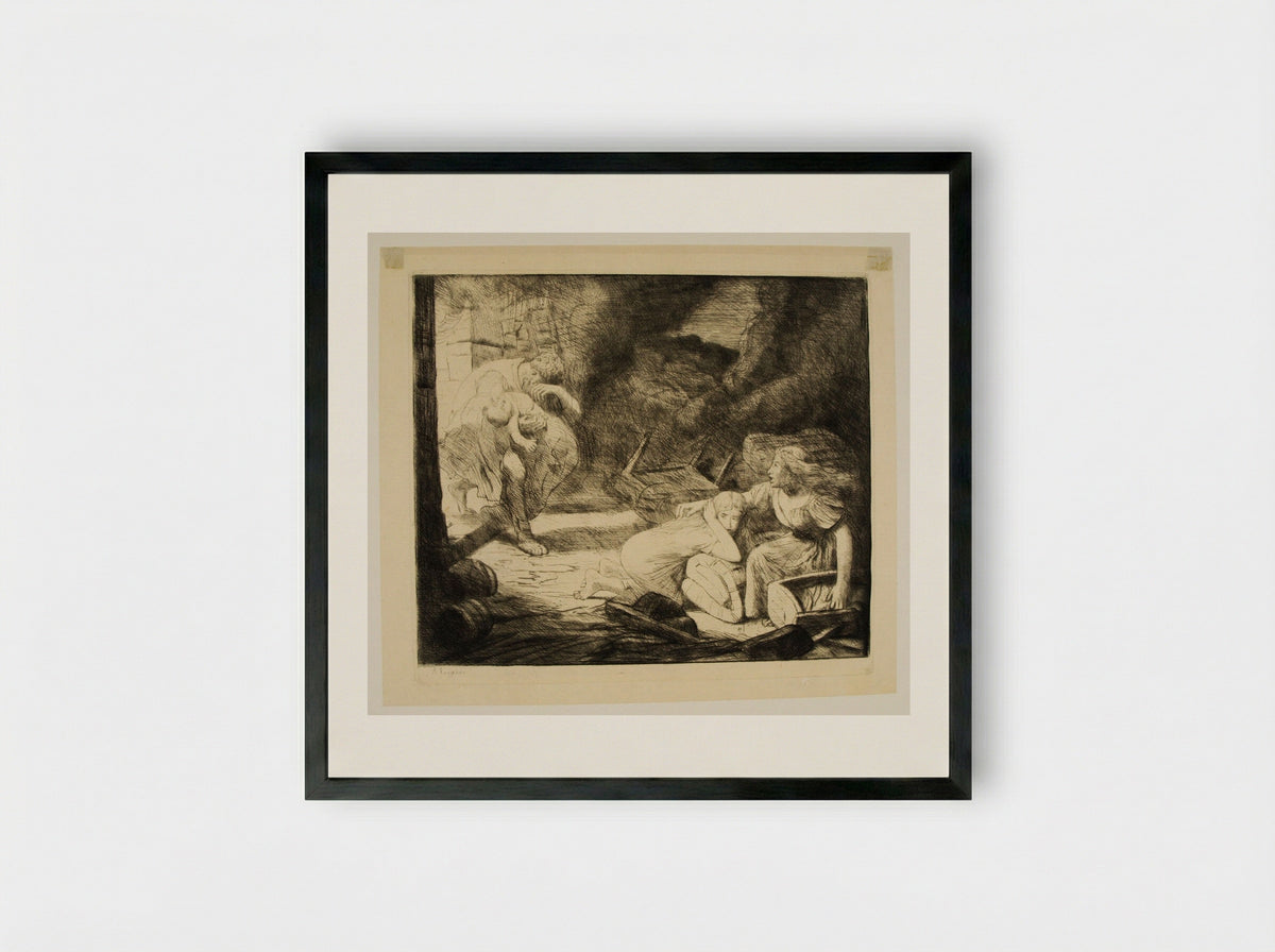 The Conflagration - Alphonse Legros - Framed Print Black