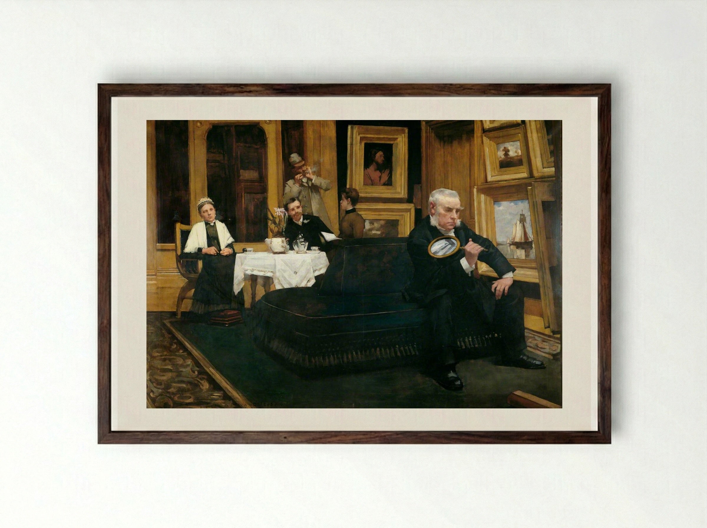 The Connoisseur - Henry Herbert La Thangue - Framed Print Dark Wood