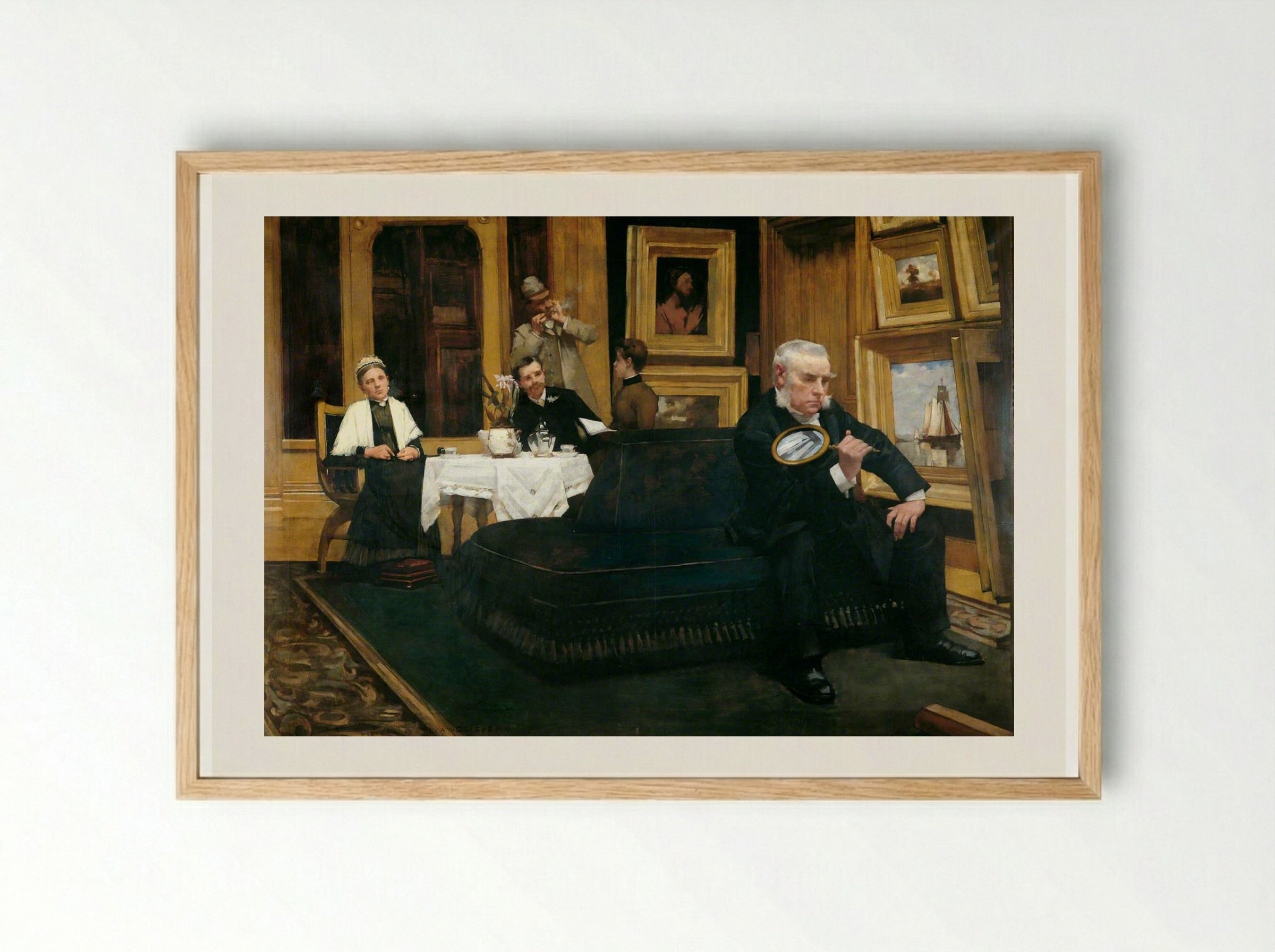 The Connoisseur - Henry Herbert La Thangue - Framed Print Wood