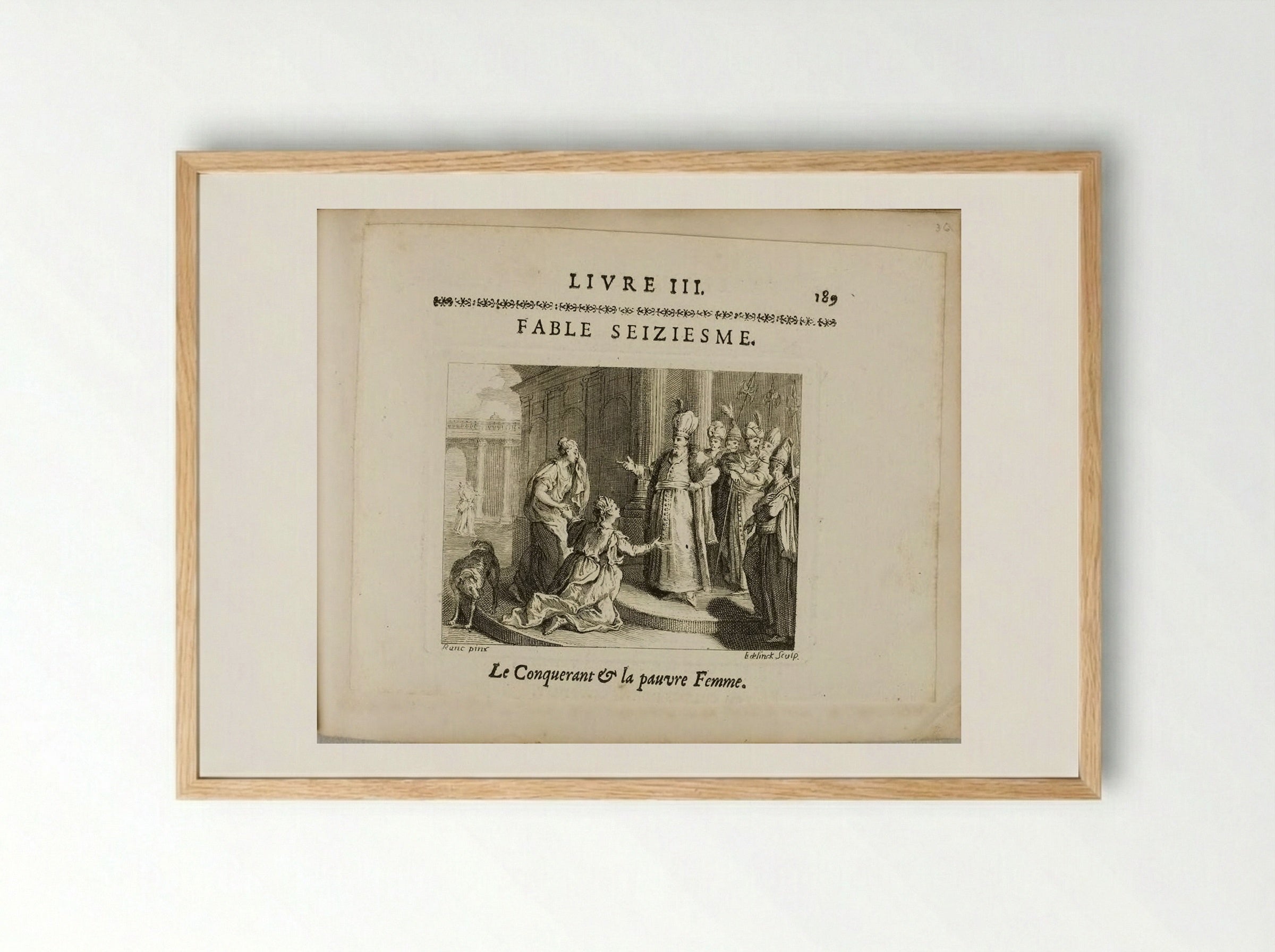 The Conqueror and the Poor Woman - Nicolas Edelinck - Framed Print Wood