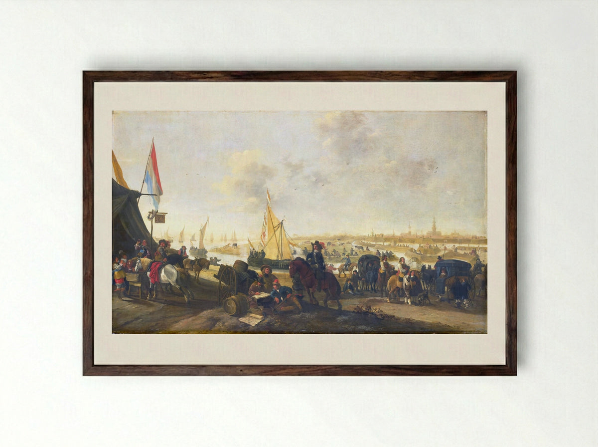 The Conquest of Hulst, 5 November 1645 - Hendrick de Meijer - Framed Print Dark Wood