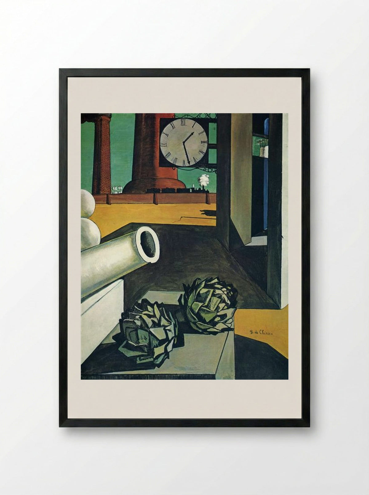 The Conquest of the Philosopher - Giorgio de Chirico - Framed Print Black