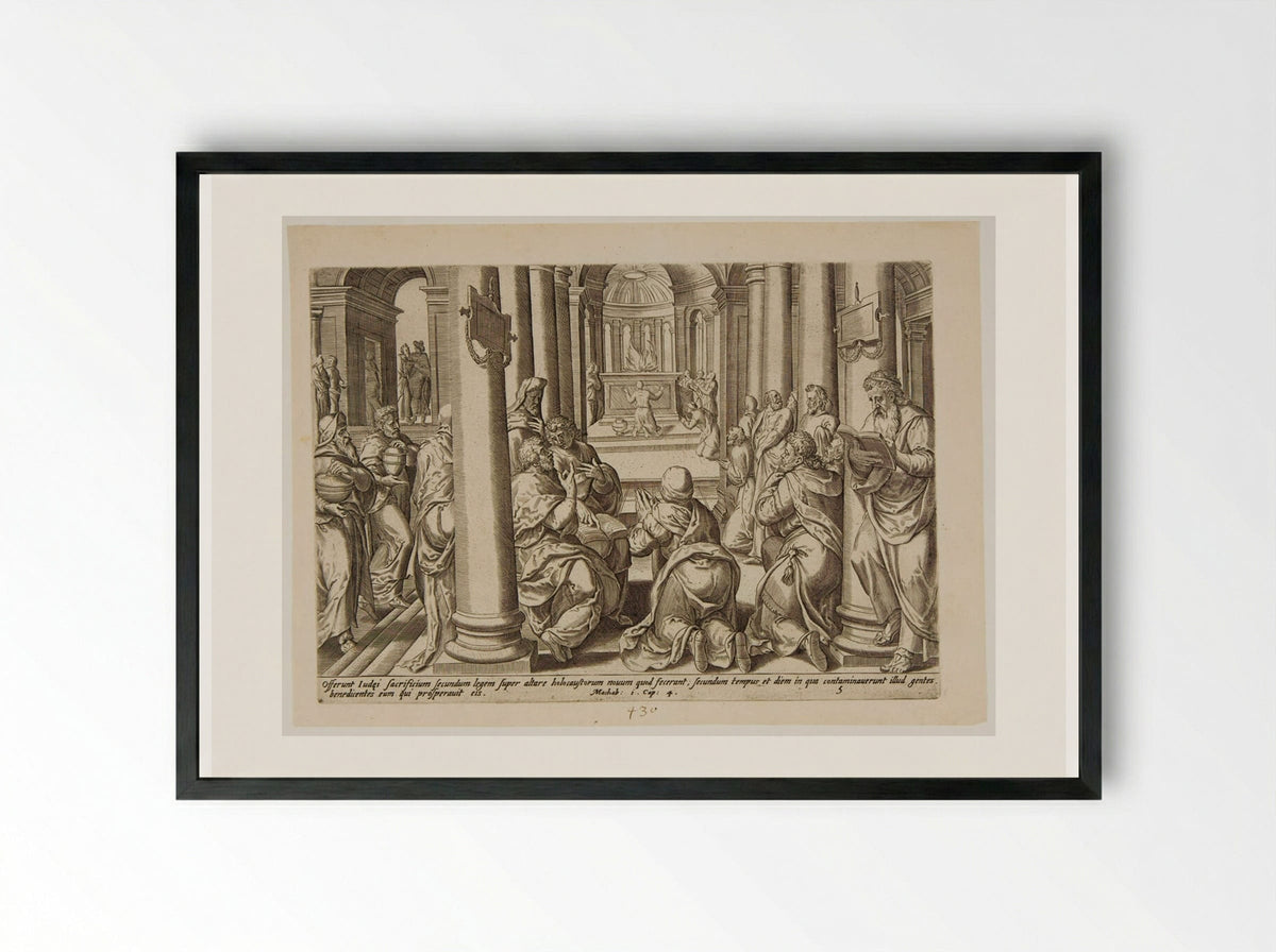 The Consecration of the New Altar - Johannes Wierix - Framed Print Black