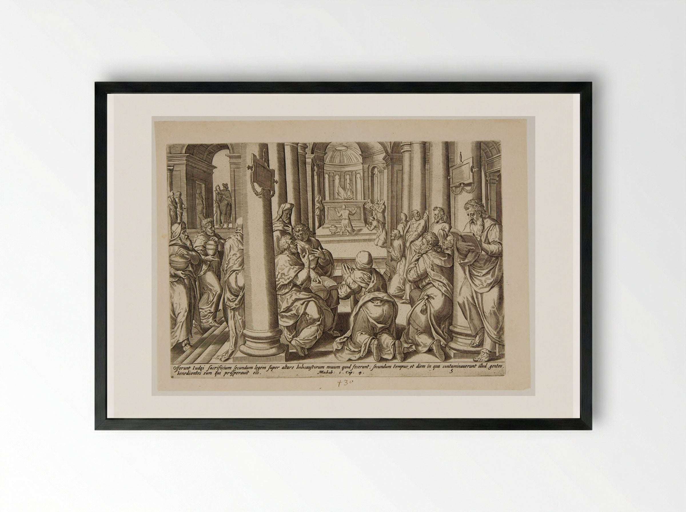 The Consecration of the New Altar - Johannes Wierix - Framed Print Black