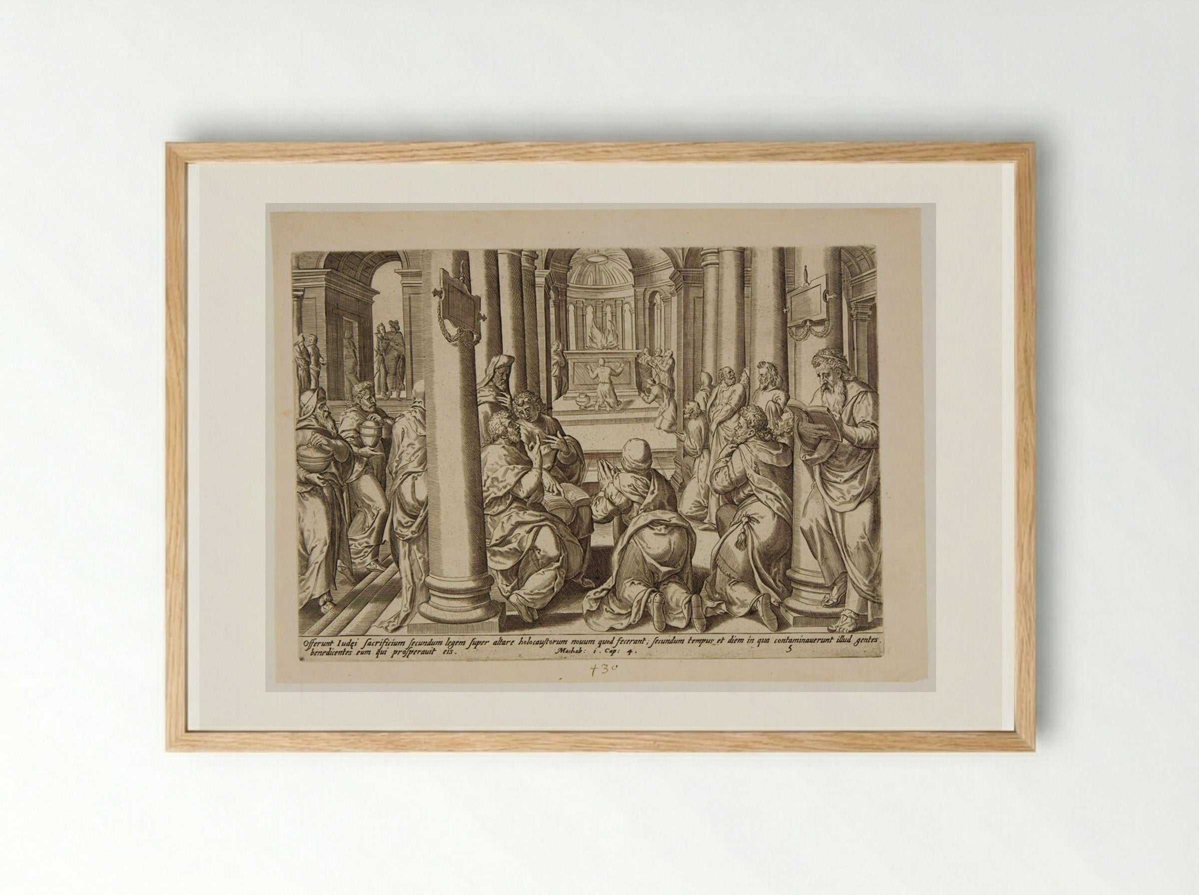The Consecration of the New Altar - Johannes Wierix - Framed Print Wood