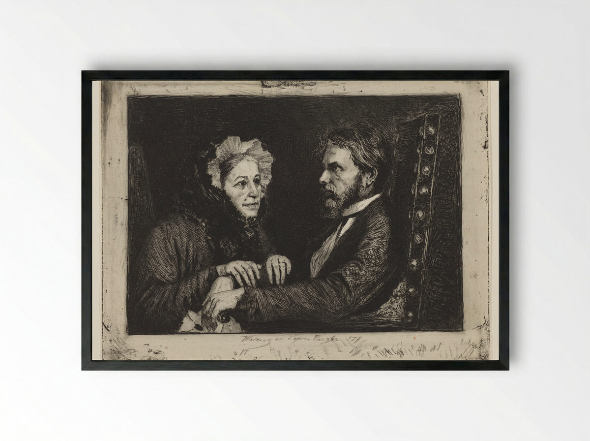 The Consolation - Charles Albert Waltner - Framed Print Black