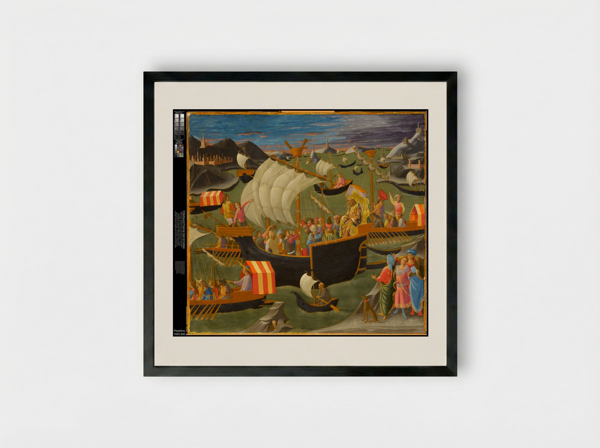 The Construction of the Temple of Jerusalem - Pesellino (Francesco di Stefano) - Framed Print Black