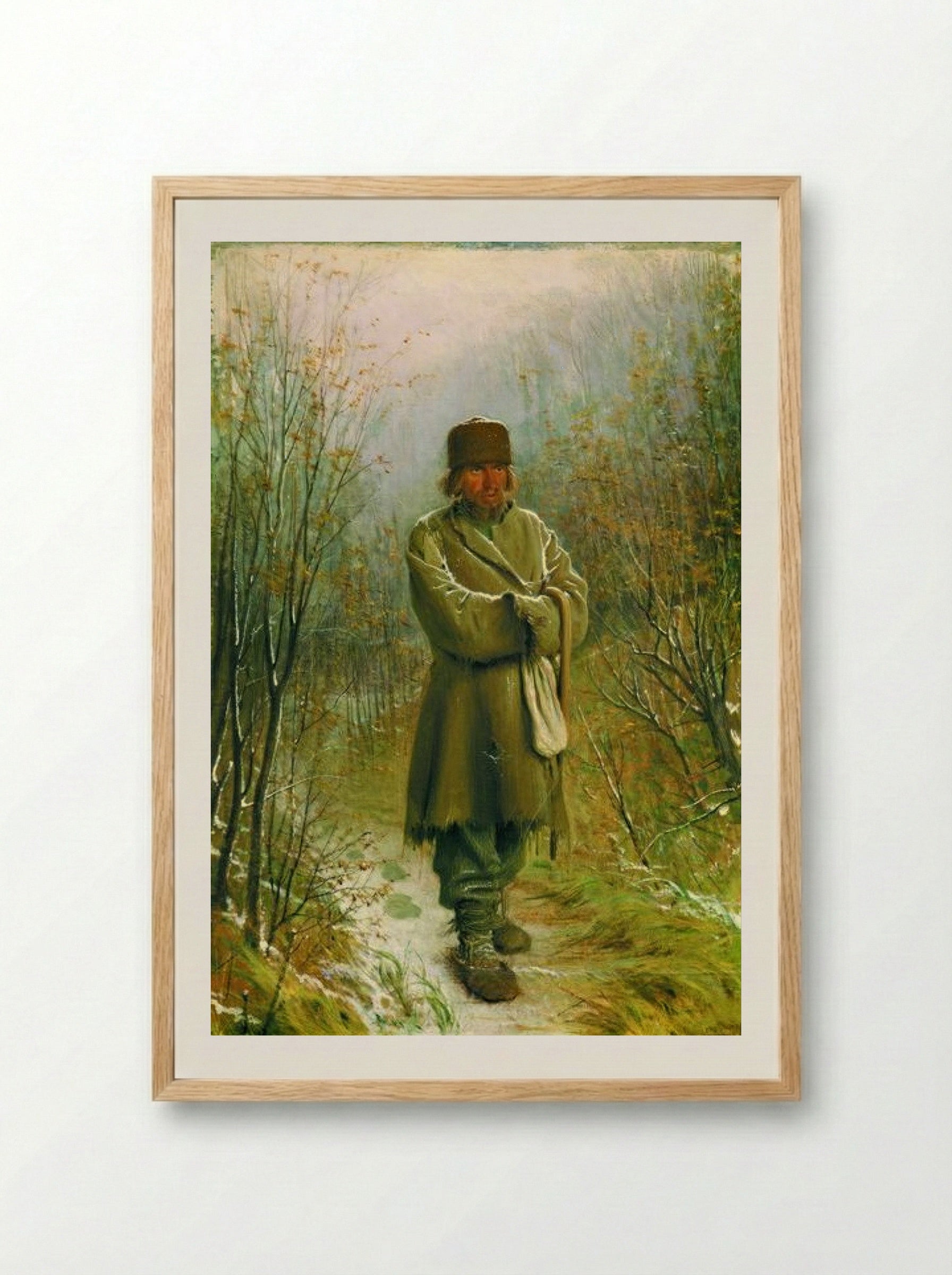 The Contemplator - Ivan Kramskoy - Framed Print Wood