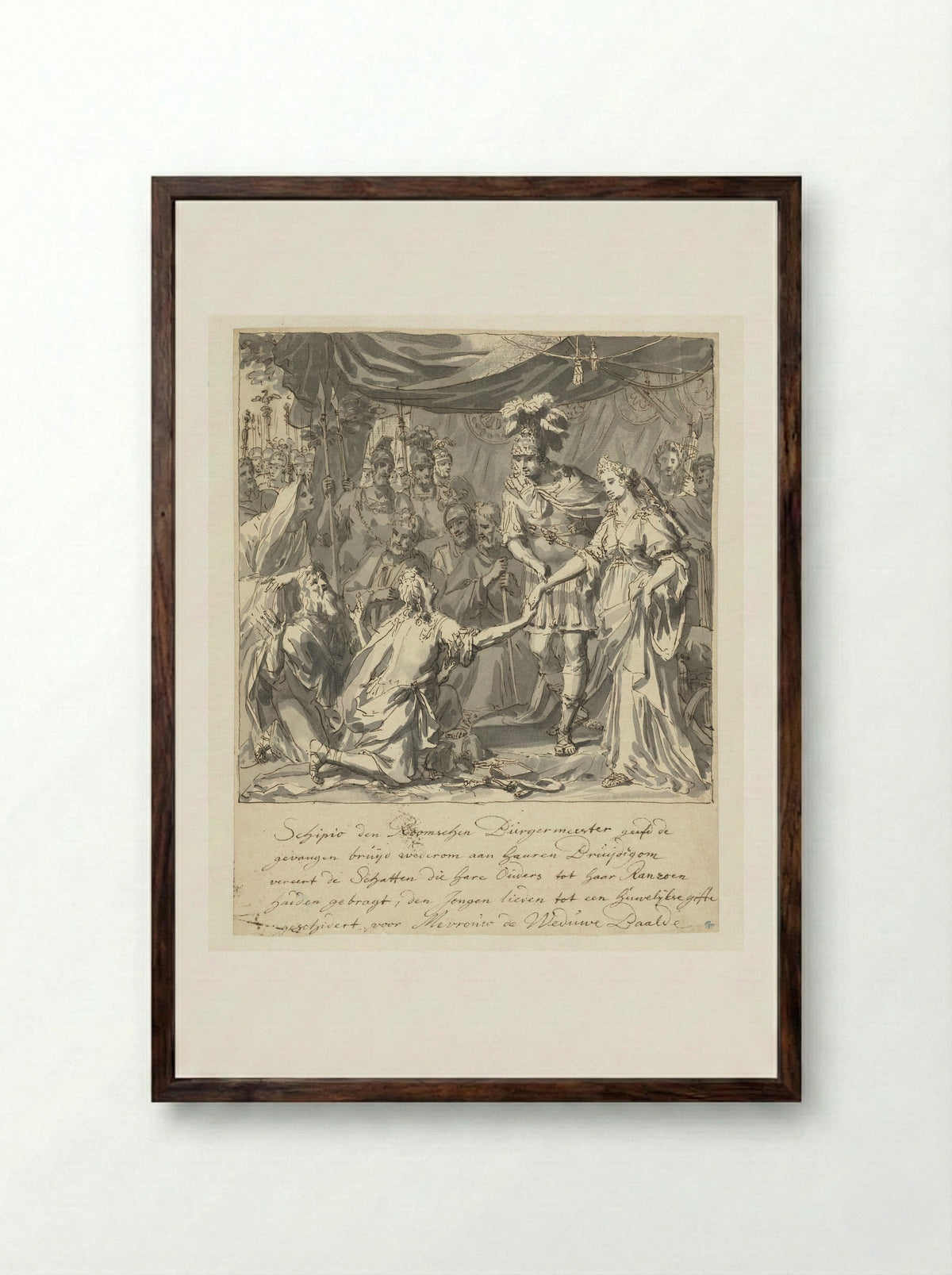The Continence of Scipio - Philip Tidemann - Framed Print Dark Wood