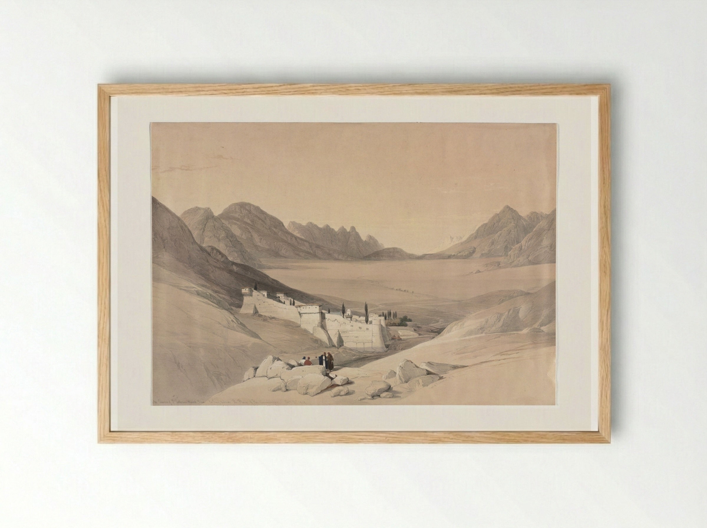 The Convent of St. Catherine, Mount Sinai - David Roberts - Framed Print Wood