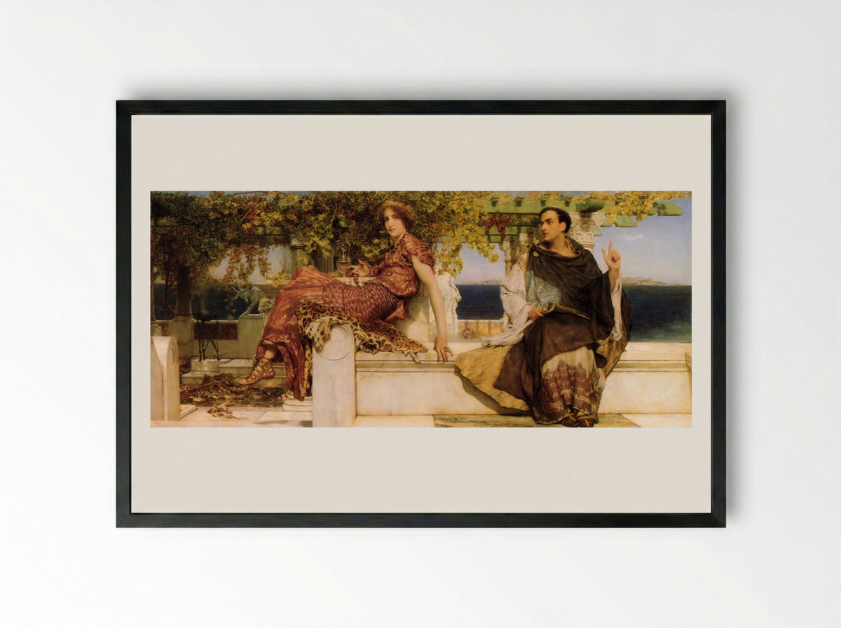 The Conversion of Paula by Saint Jerome - Sir Lawrence Alma-Tadema - Framed Print Black