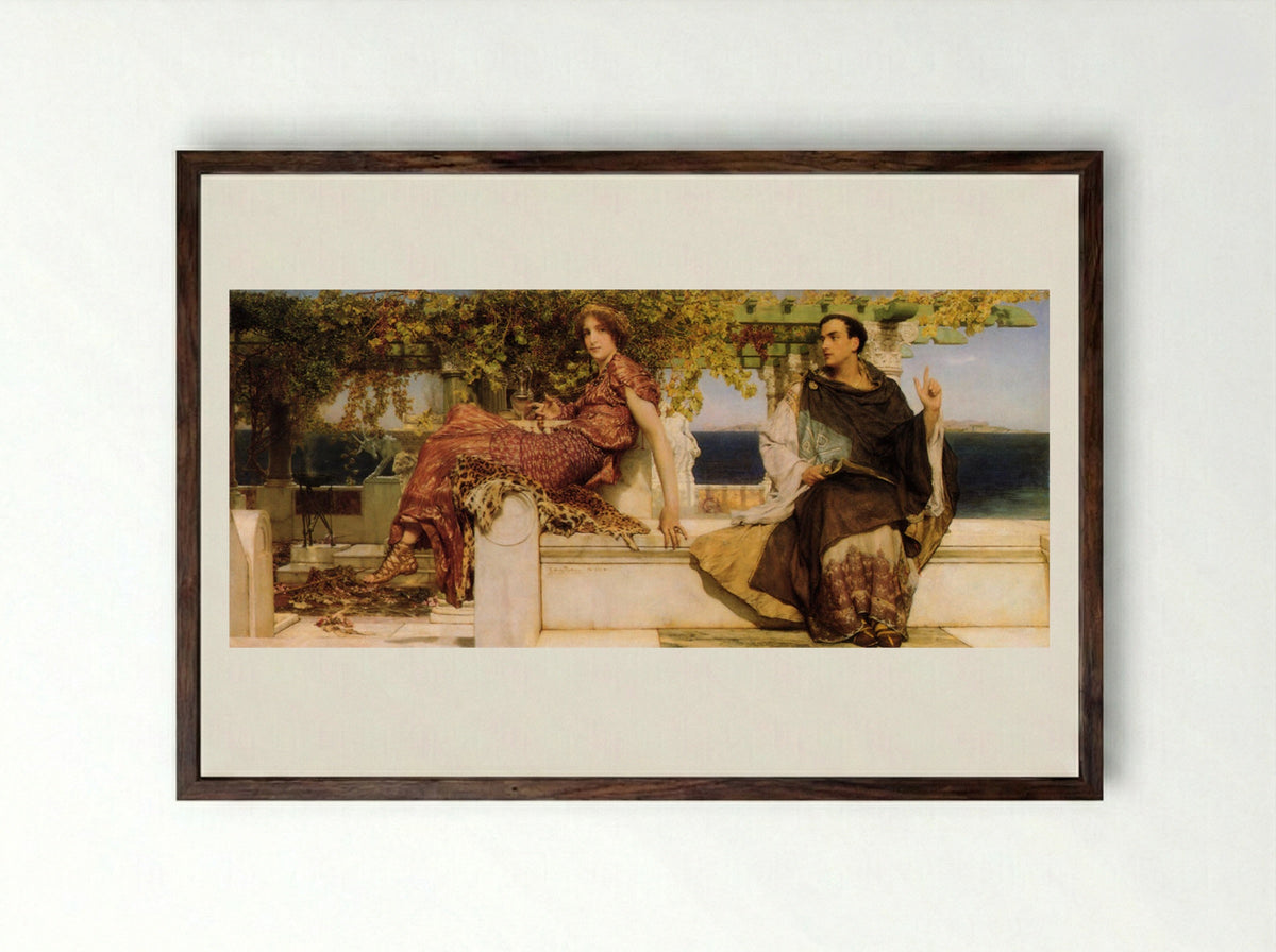 The Conversion of Paula by Saint Jerome - Sir Lawrence Alma-Tadema - Framed Print Dark Wood