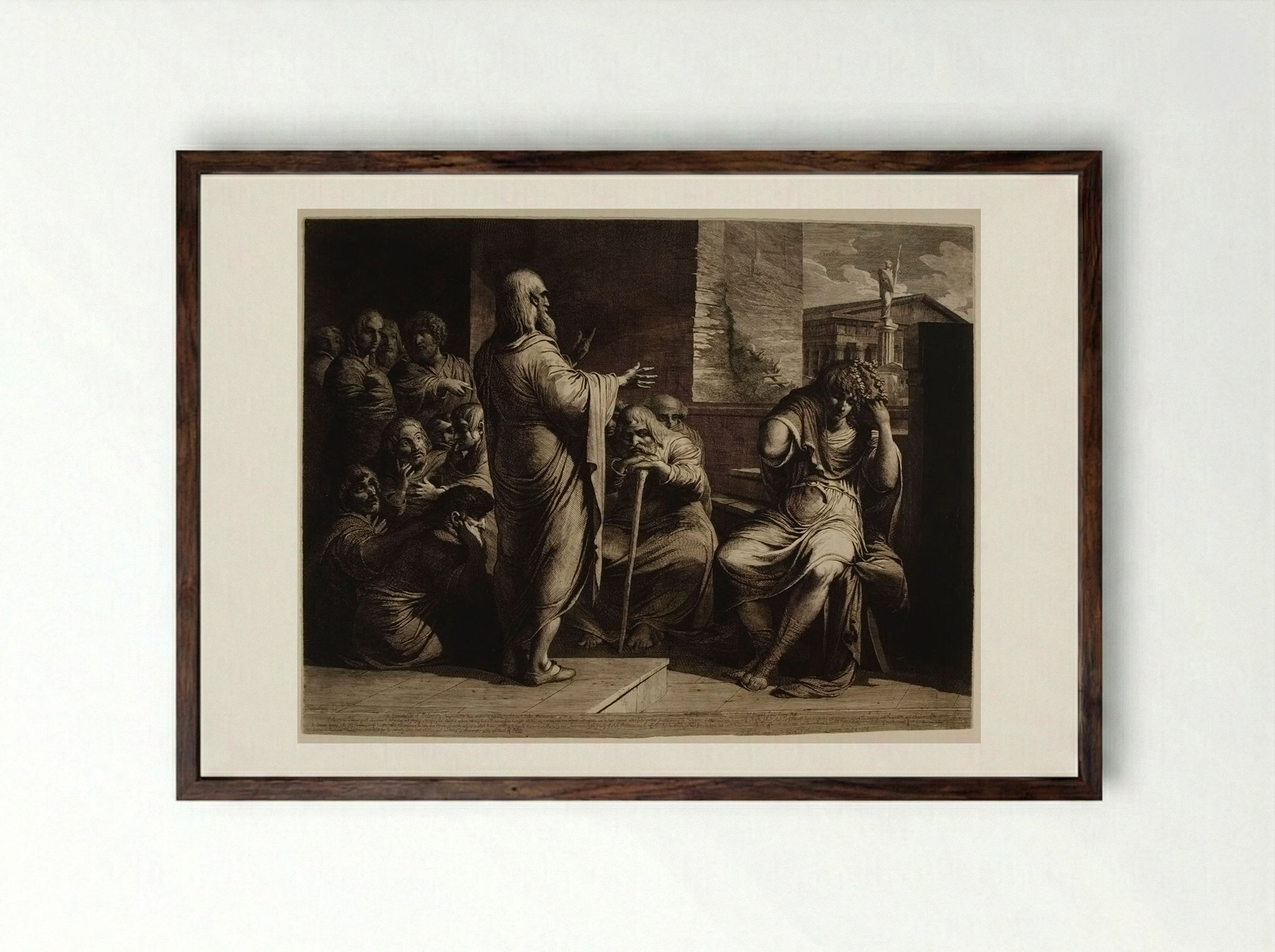 The Conversion of Polemon - James Barry - Framed Print Dark Wood