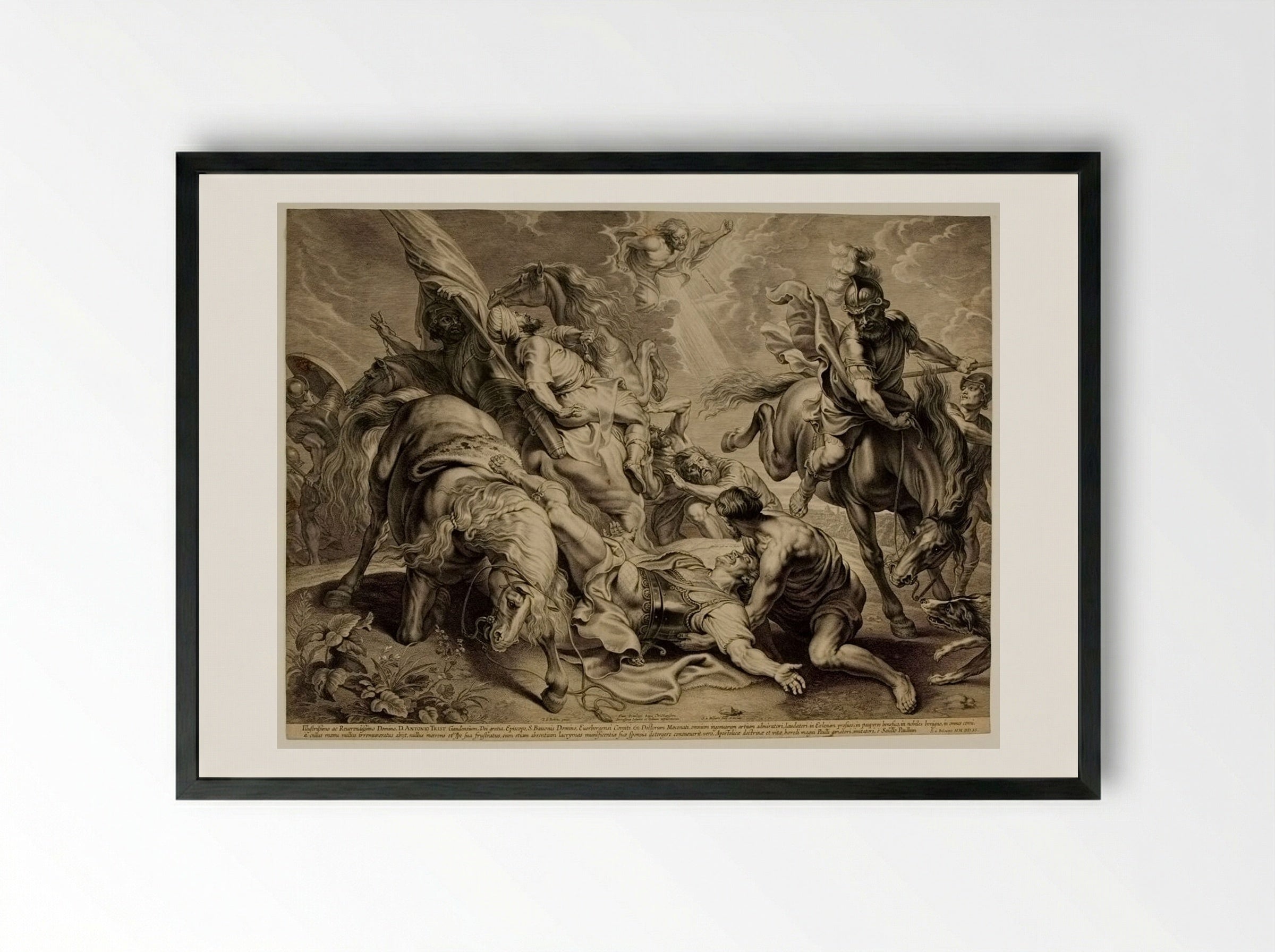 The Conversion of Saint Paul - Schelte Adamsz. Bolswert - Framed Print Black