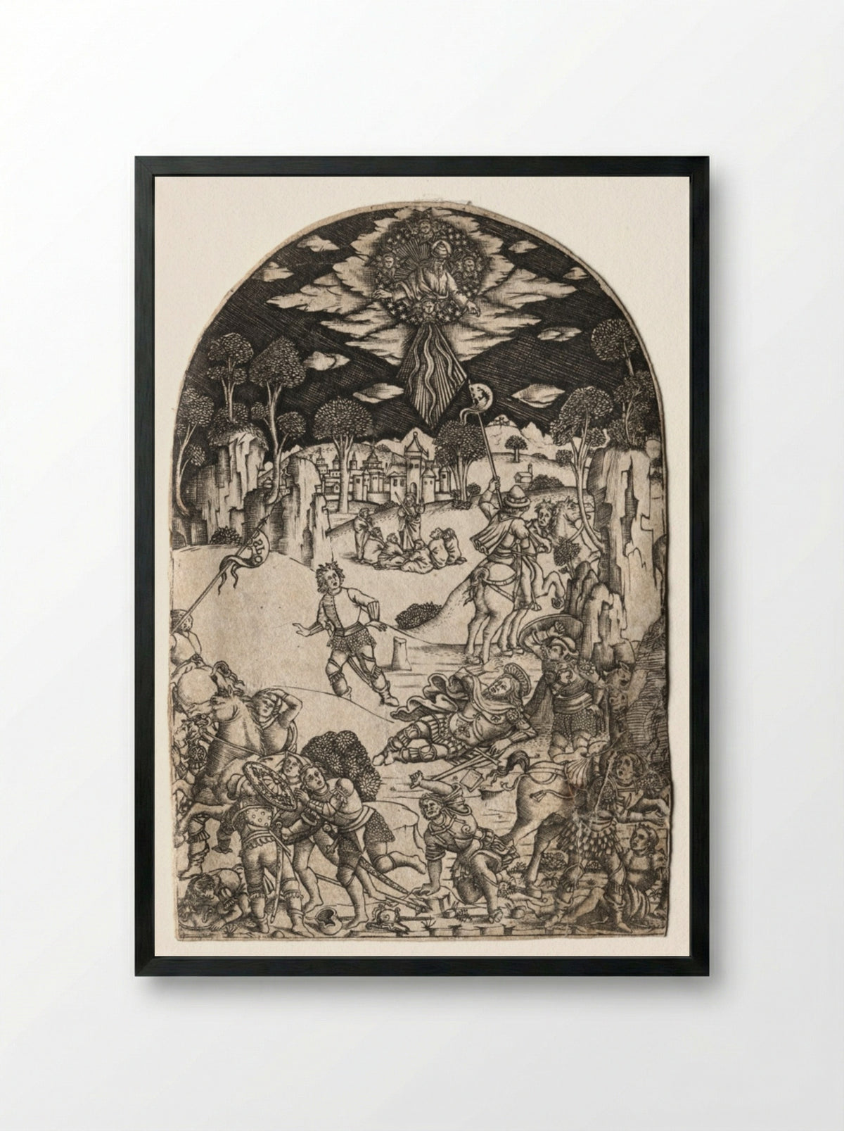 The Conversion of Saint Paul - Matteo di Giovanni - Framed Print Black