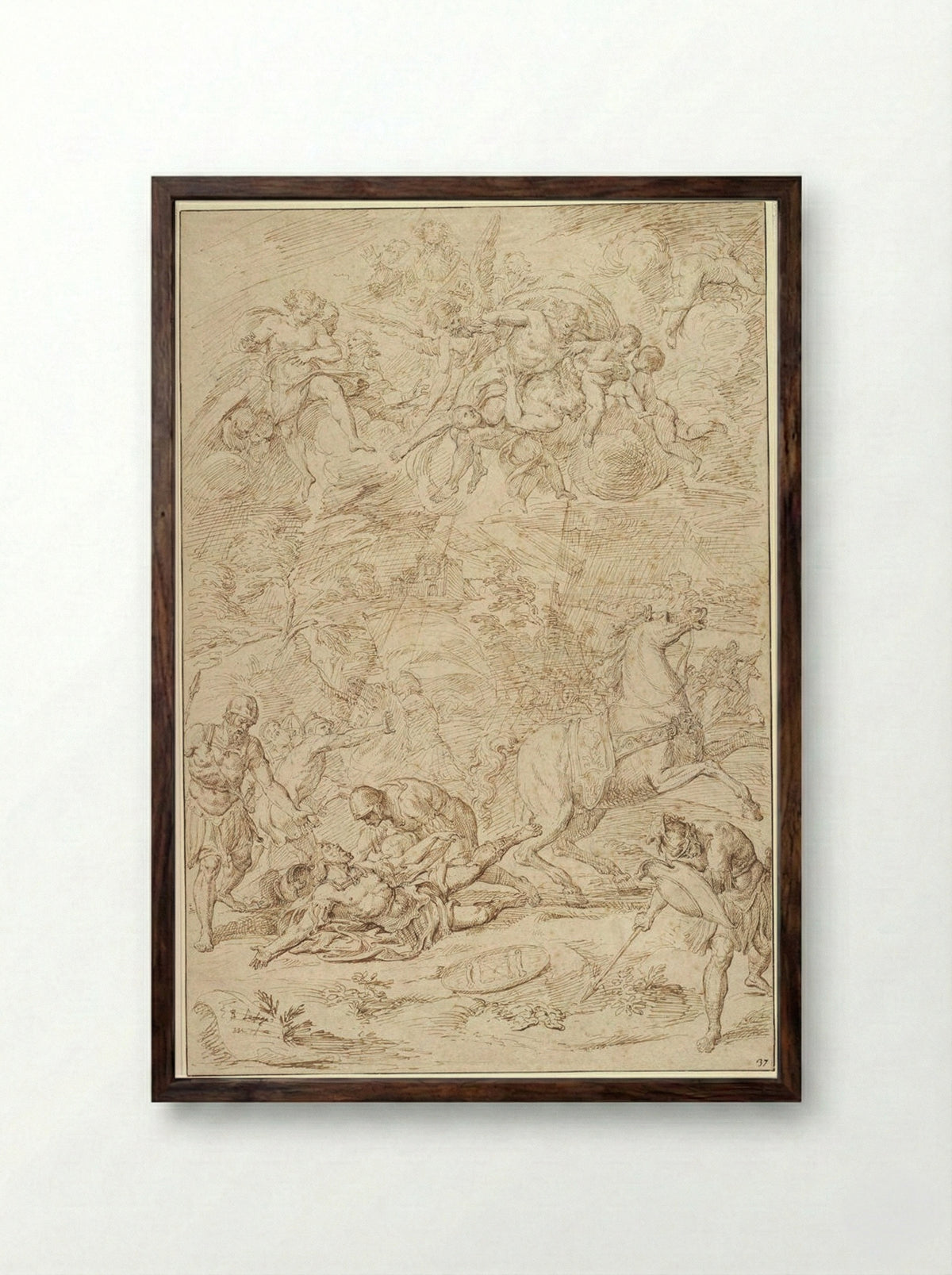 The Conversion of Saint Paul - Raymond Lafage - Framed Print Dark Wood