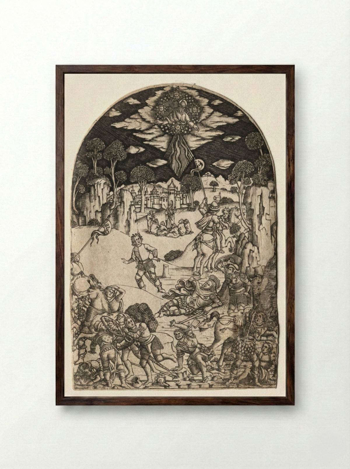 The Conversion of Saint Paul - Matteo di Giovanni - Framed Print Dark Wood