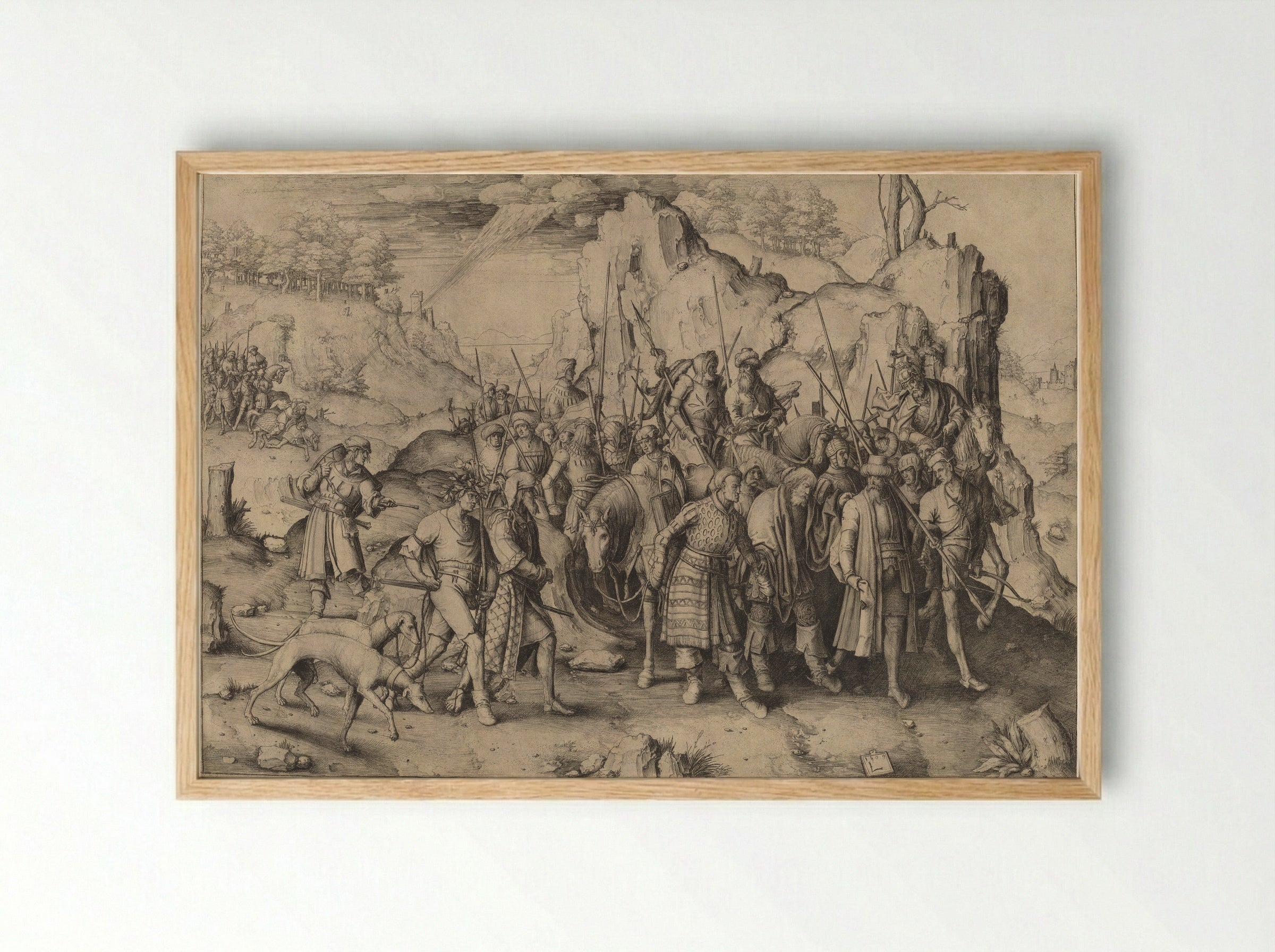 The Conversion of Saint Paul - Lucas van Leyden - Framed Print Wood