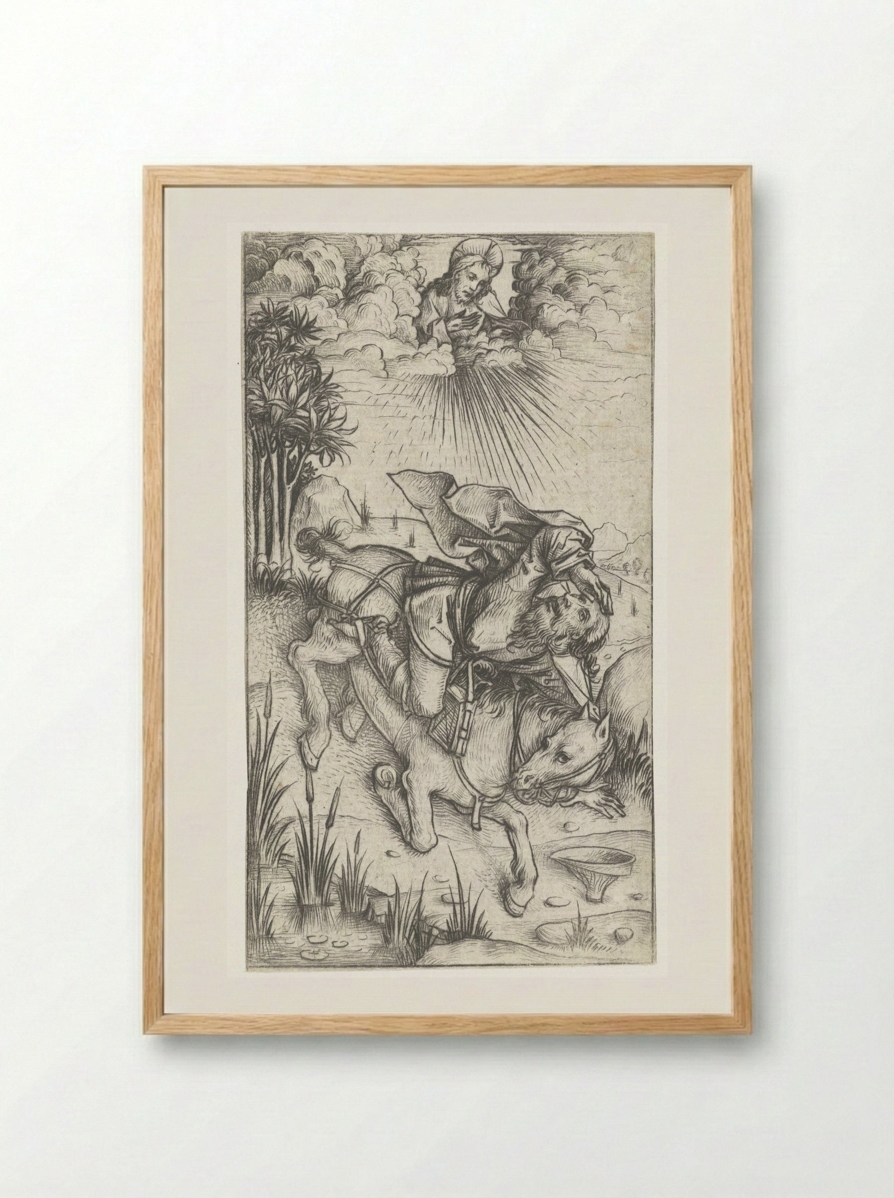 The Conversion of Saint Paul - Master of the Amsterdam Cabinet - Framed Print Wood